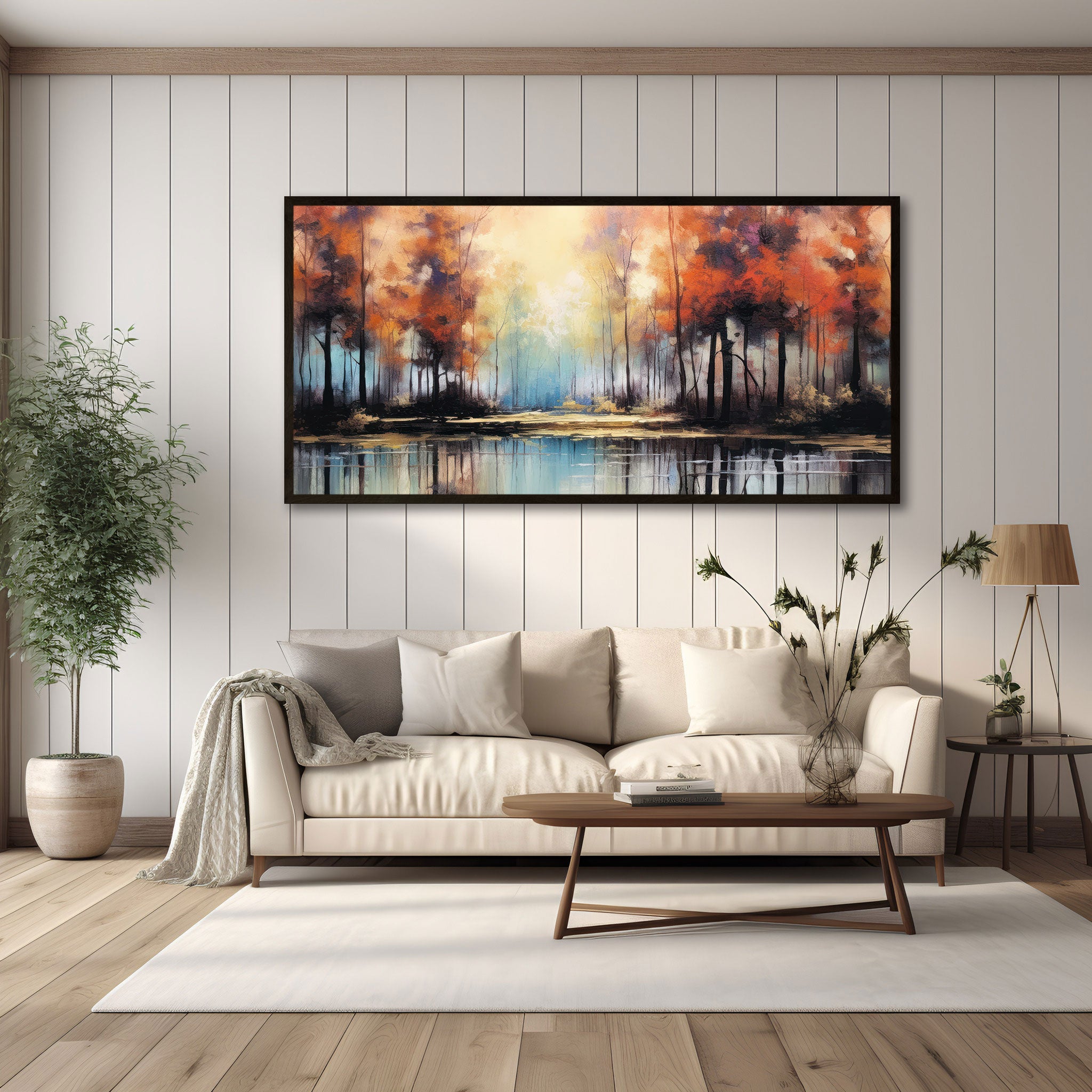 Abstract jungle Canvas painting with frame Big Size Wall Art for living room,Bedroom,Drawing room,Hotels