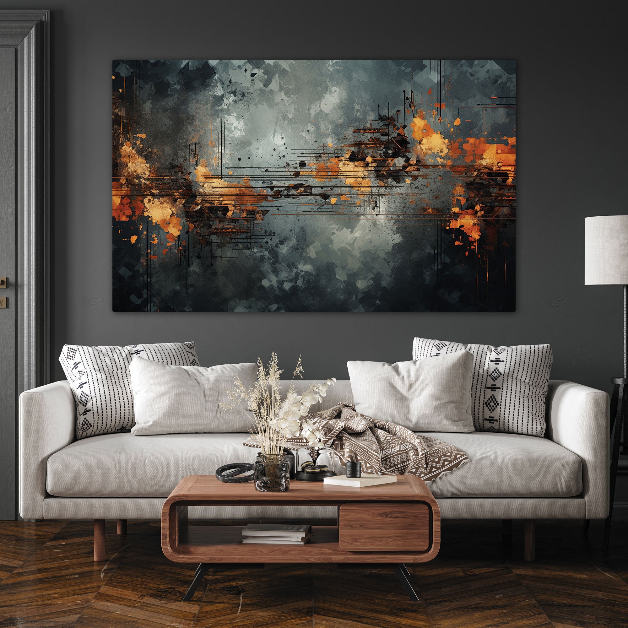 Abstract Canvas painting with frame Big Size Wall Art for living room,Bedroom,Drawing room,Hotels