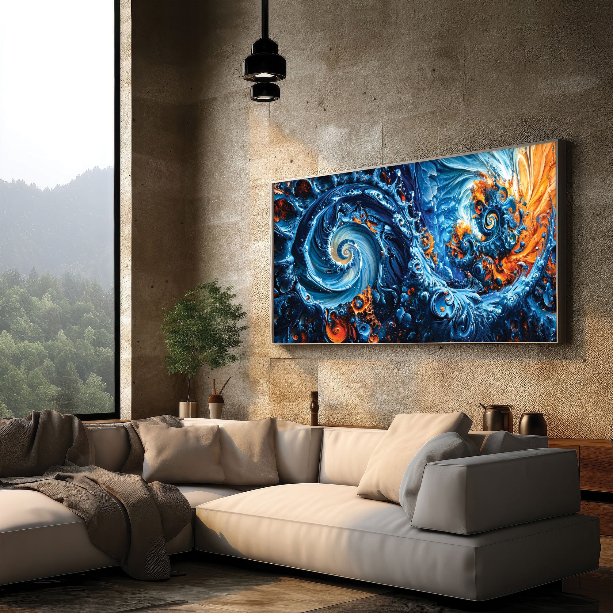 Abstract Canvas painting with frame Big Size Wall Art for living room,Bedroom,Drawing room,Hotels