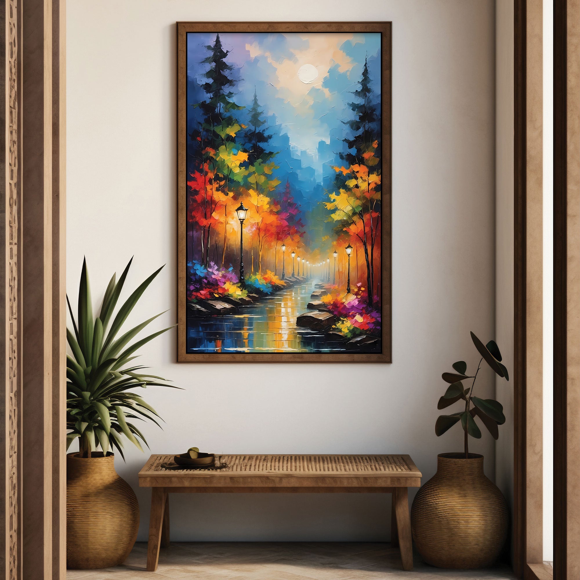 The Castle city Vastu Endless PathAbstract Canvas painting with frame Big Size Wall Art for living room,Bedroom,Drawing room,Hotels