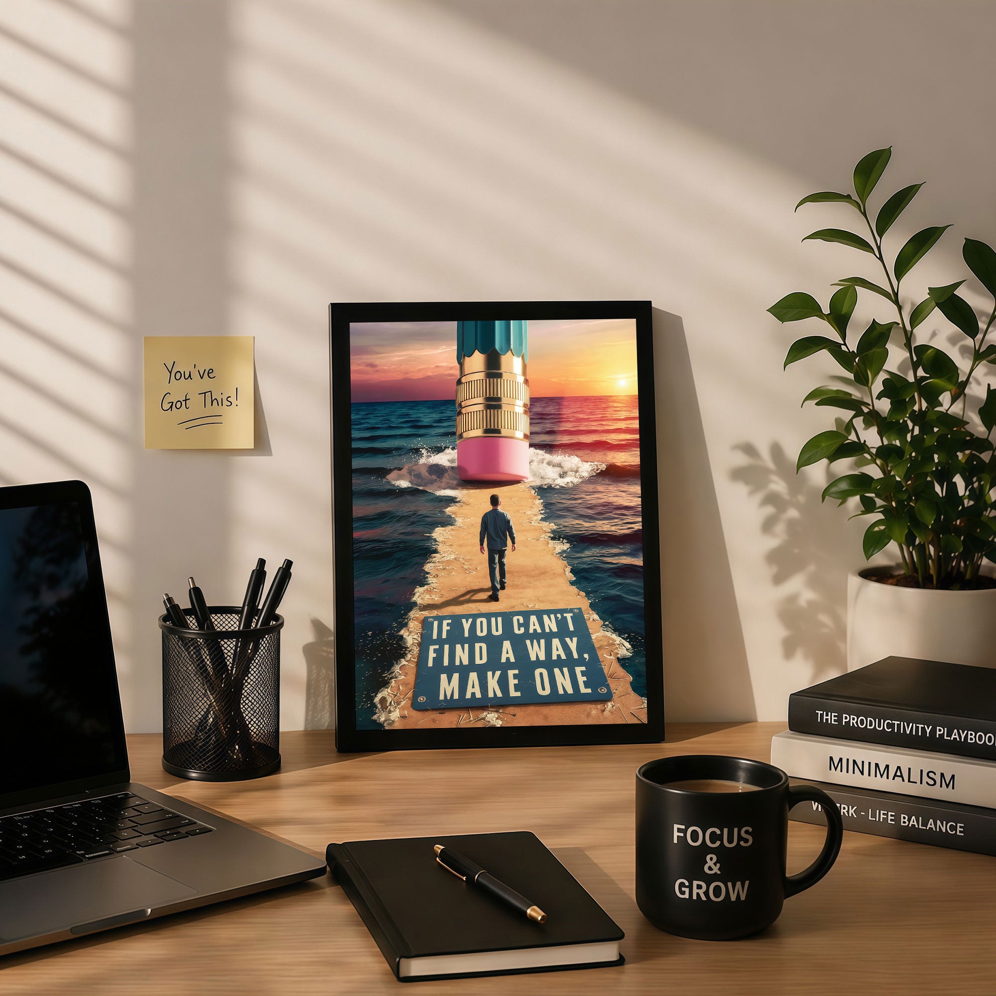 The Castle Decor If You Can’t Find A Way Make One Wall Art Frame | Motivational Quote Wall Decor for Office, Study & Home