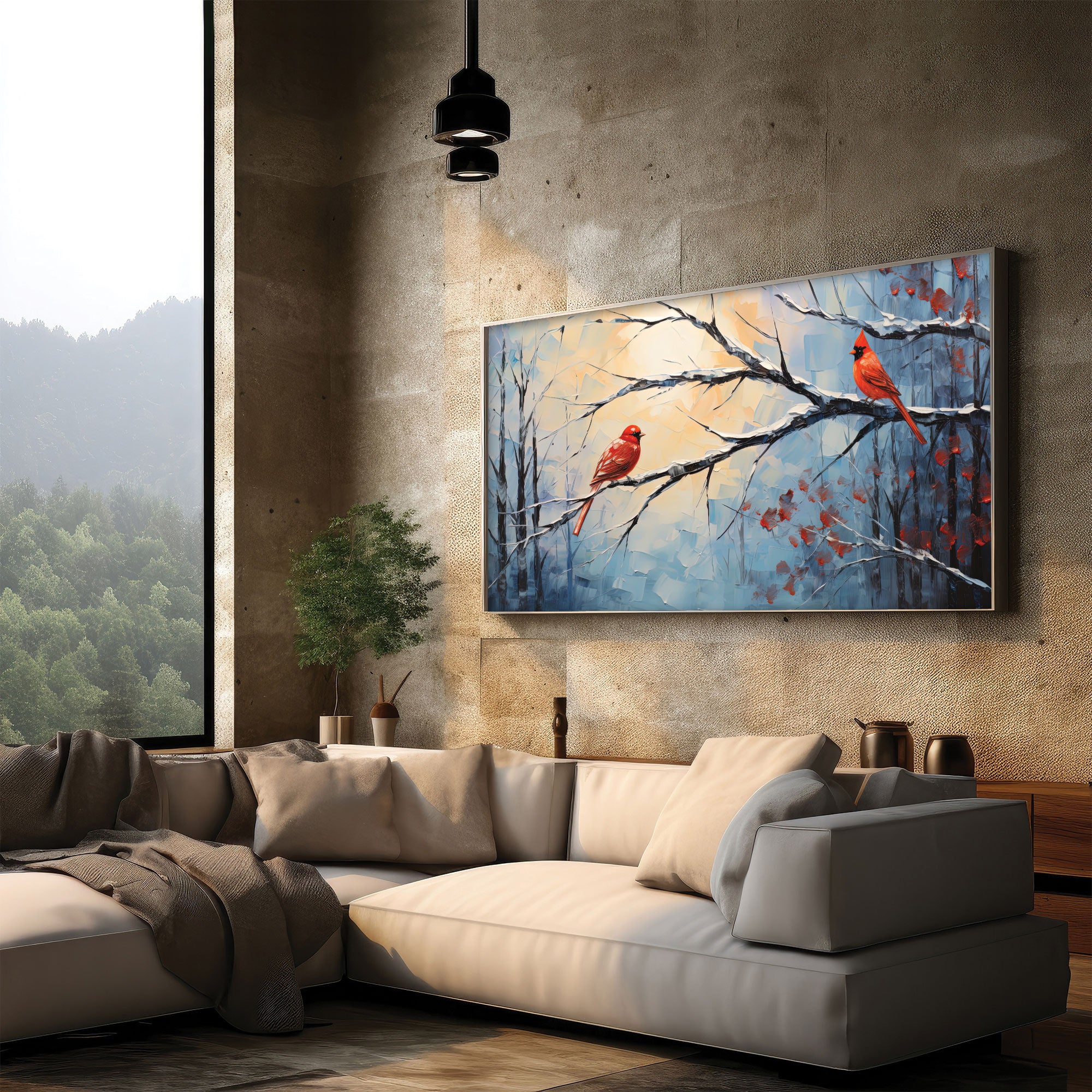 The Castle Decor birds abstract canvas/Sparkle painting Big Size Wall Art for living room,Bedroom,Drawing room,Hotels-Wooden Framed-Digital Painting