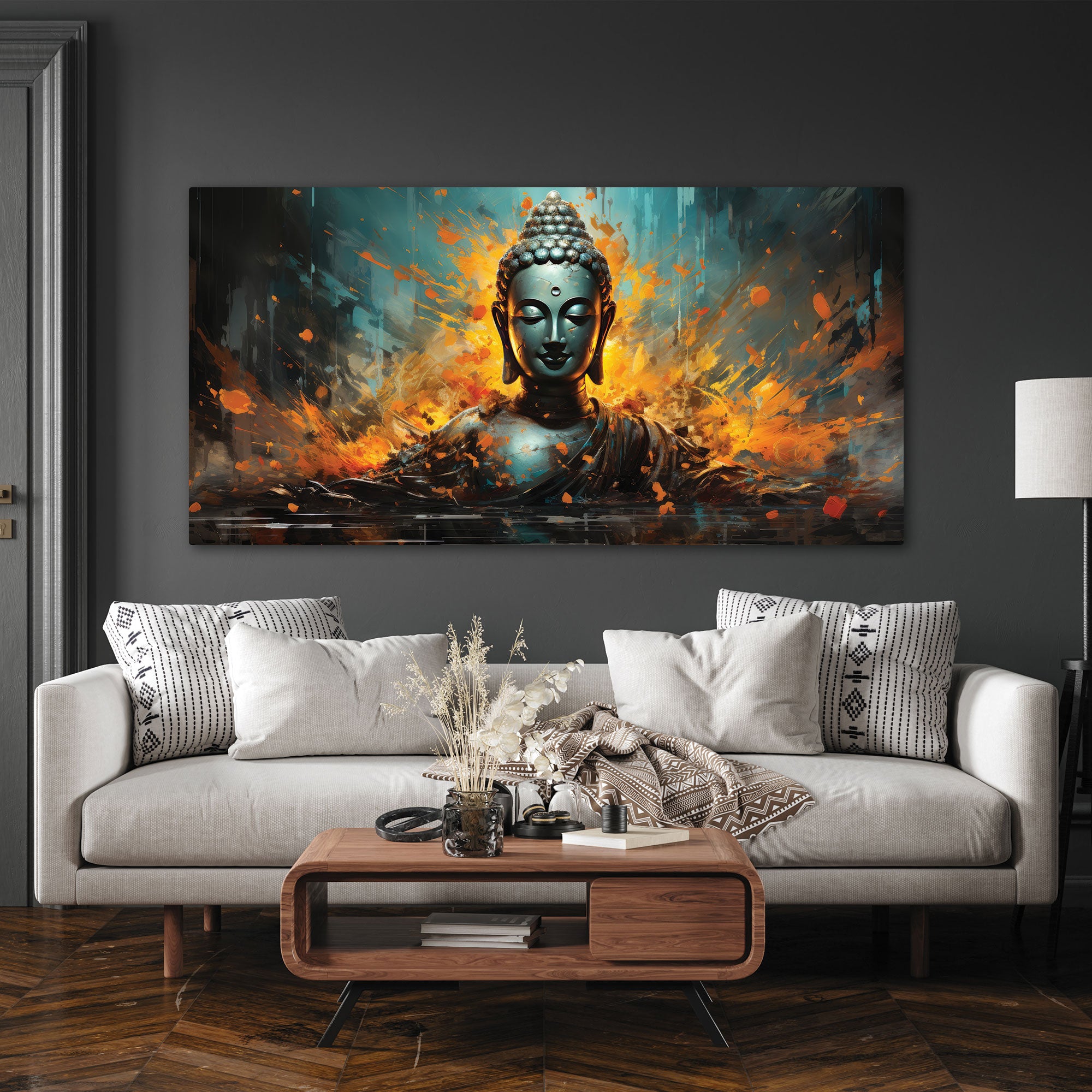 BudhhismAbstract Canvas painting with frame Big Size Wall Art for living room,Bedroom,Drawing room,Hotels