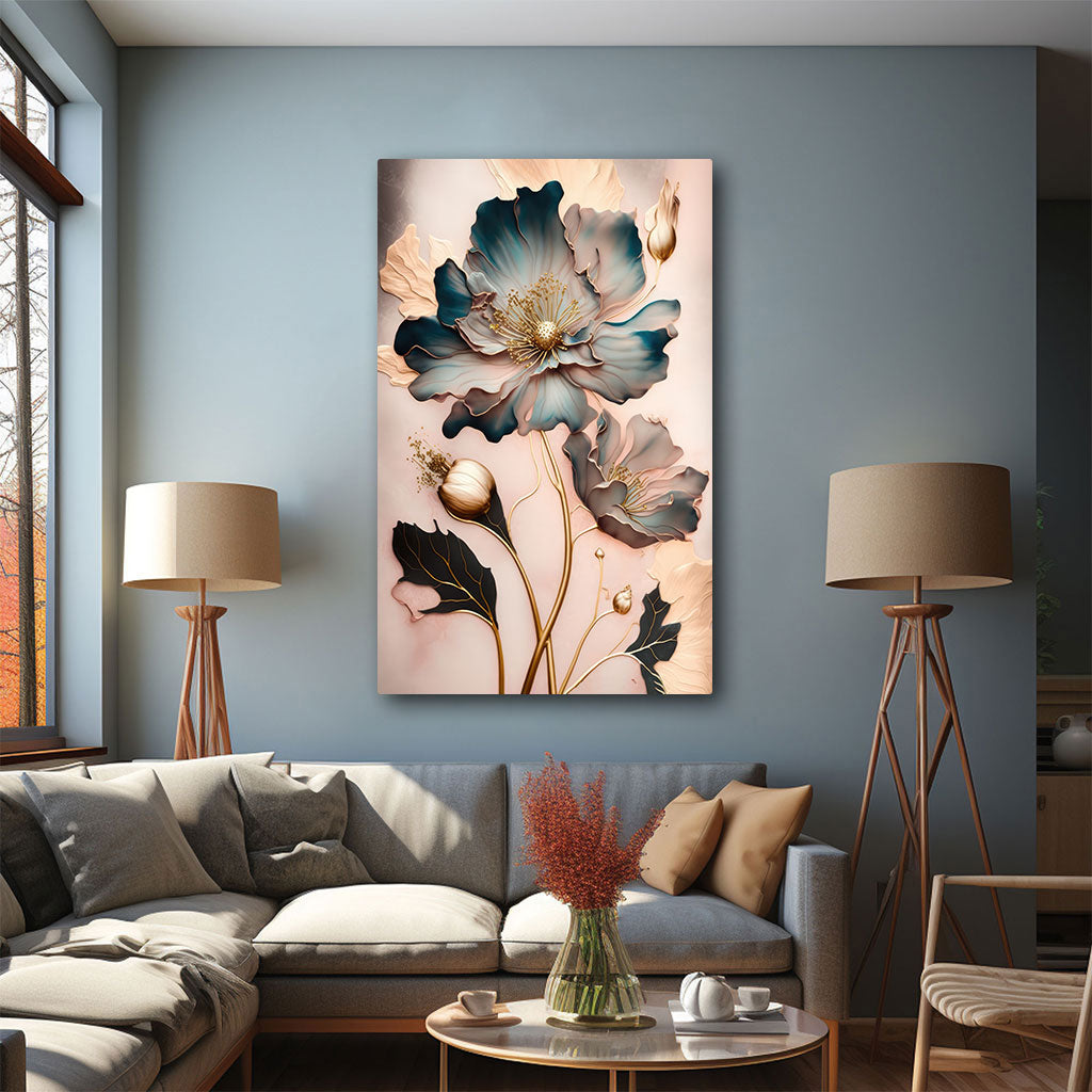 FlowerAbstract colour Canvas painting with frame Big Size Wall Art for living room,Bedroom,Drawing room,Hotels