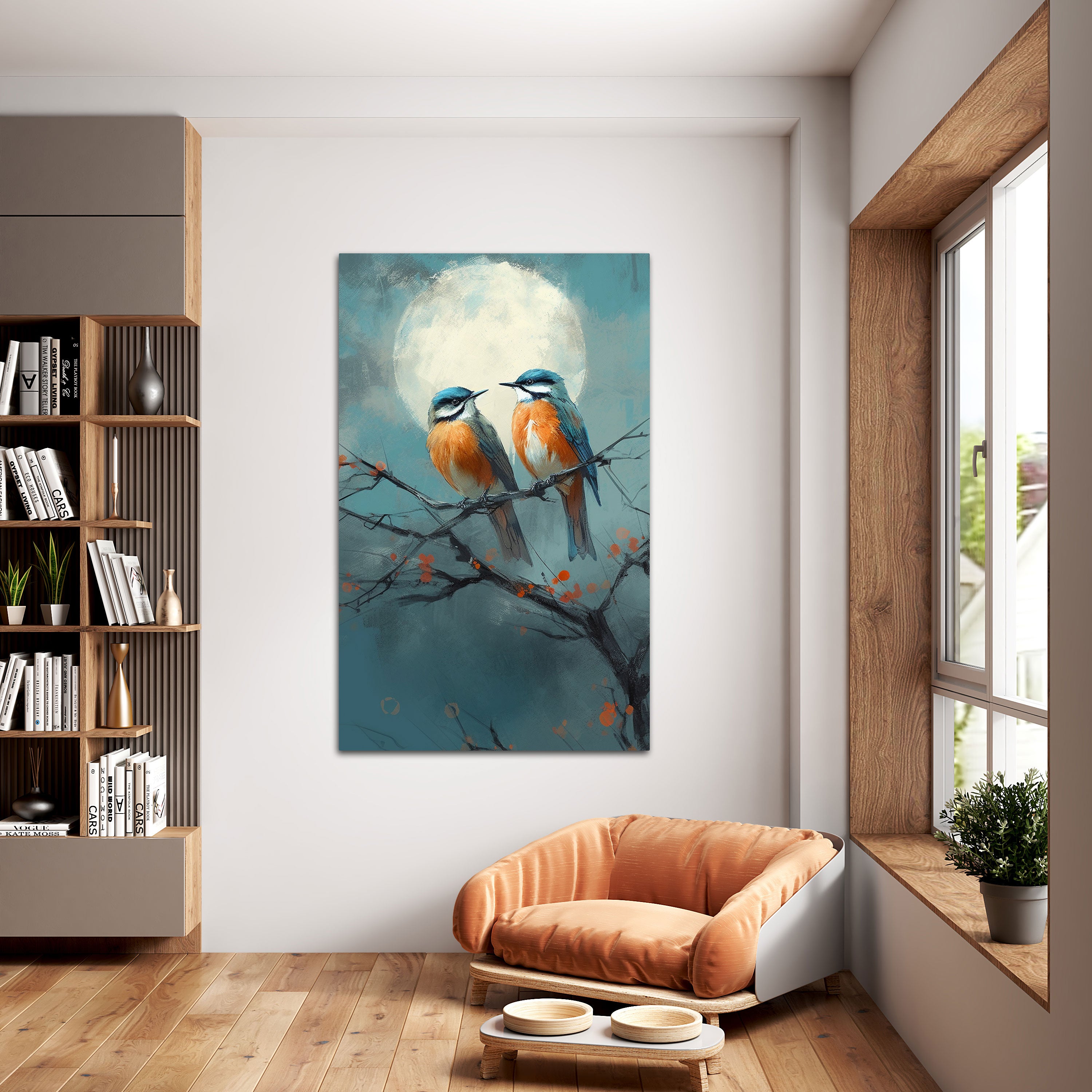 birdsAbstract Canvas painting with frame Big Size Wall Art for living room,Bedroom,Drawing room,Hotels