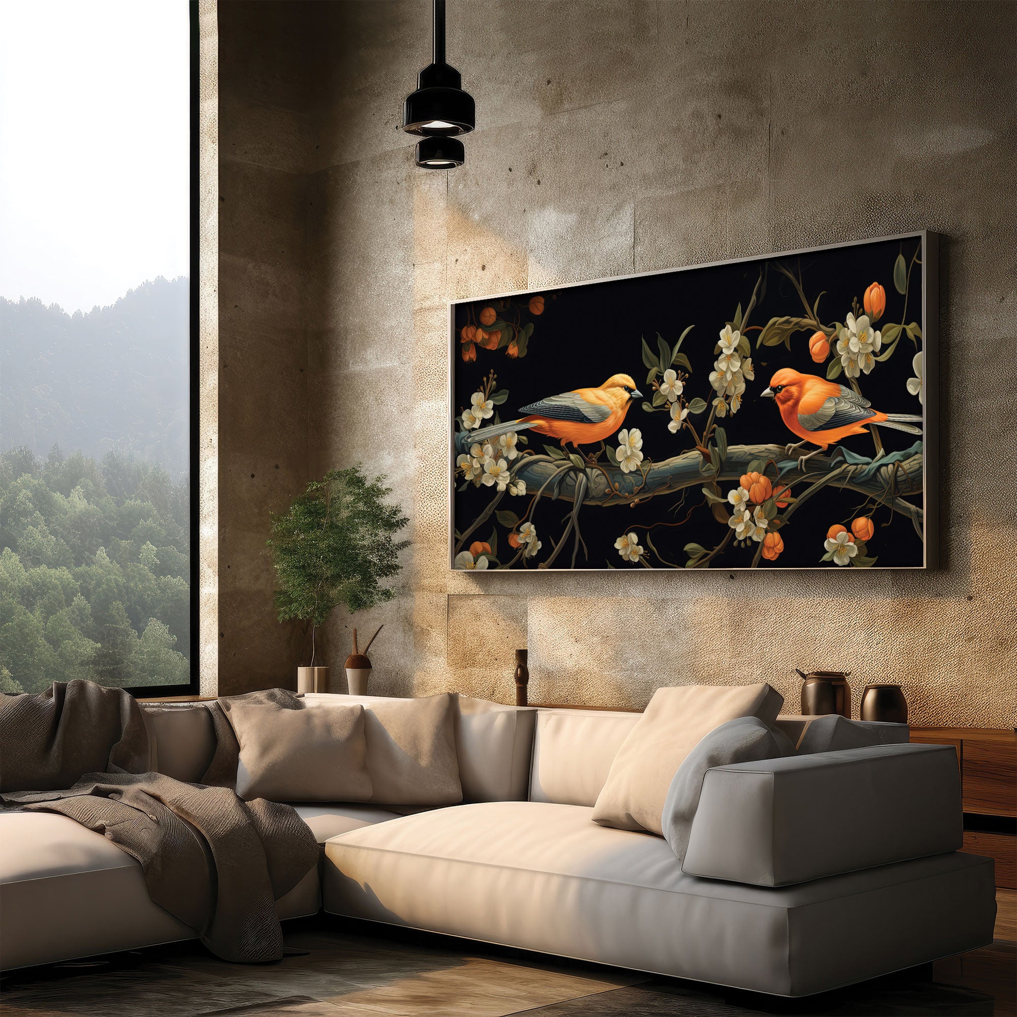 BirdsAbstract Canvas painting with frame Big Size Wall Art for living room,Bedroom,Drawing room,Hotels