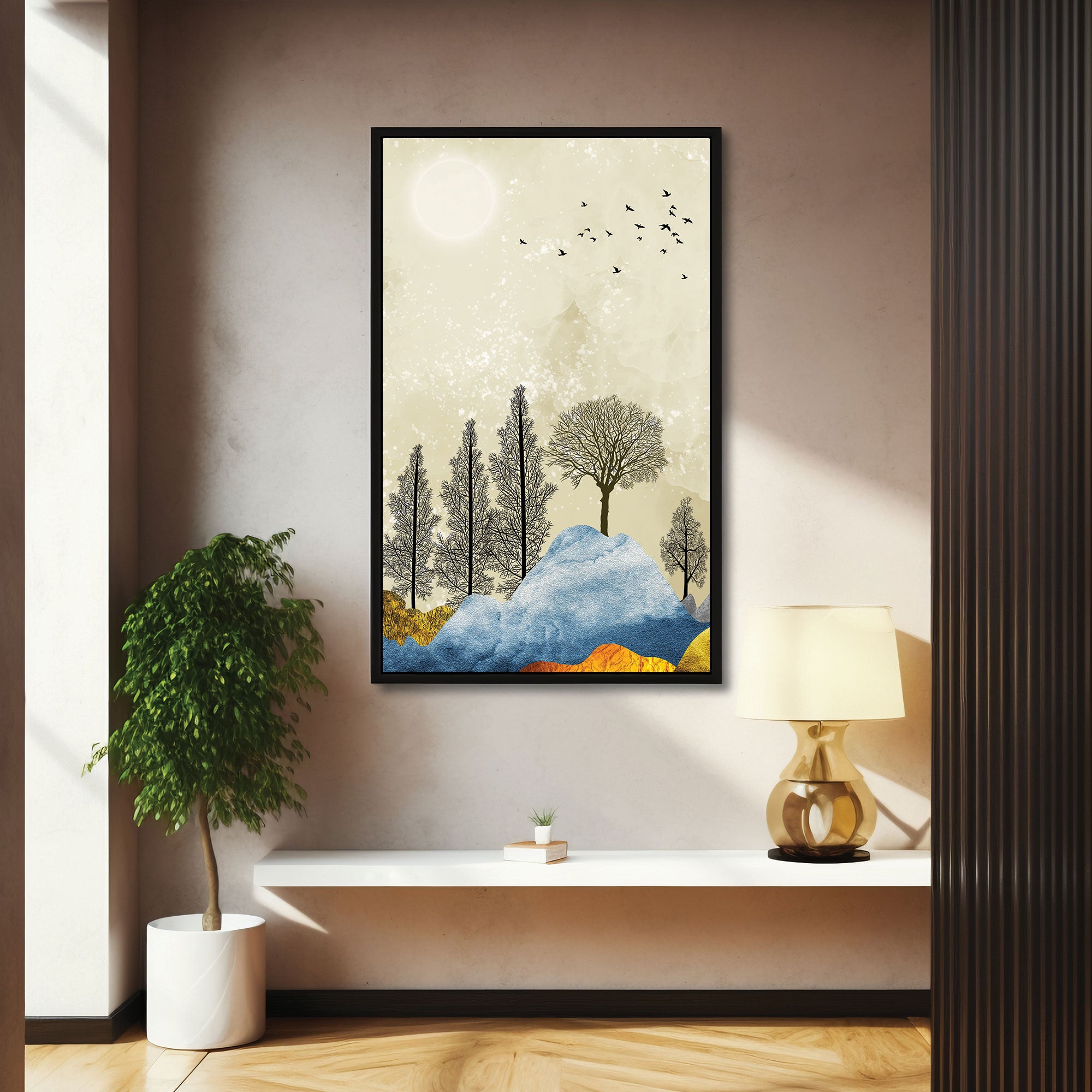 chinese scenery Abstract Canvas painting with frame Big Size Wall Art for living room,Bedroom,Drawing room,Hotels