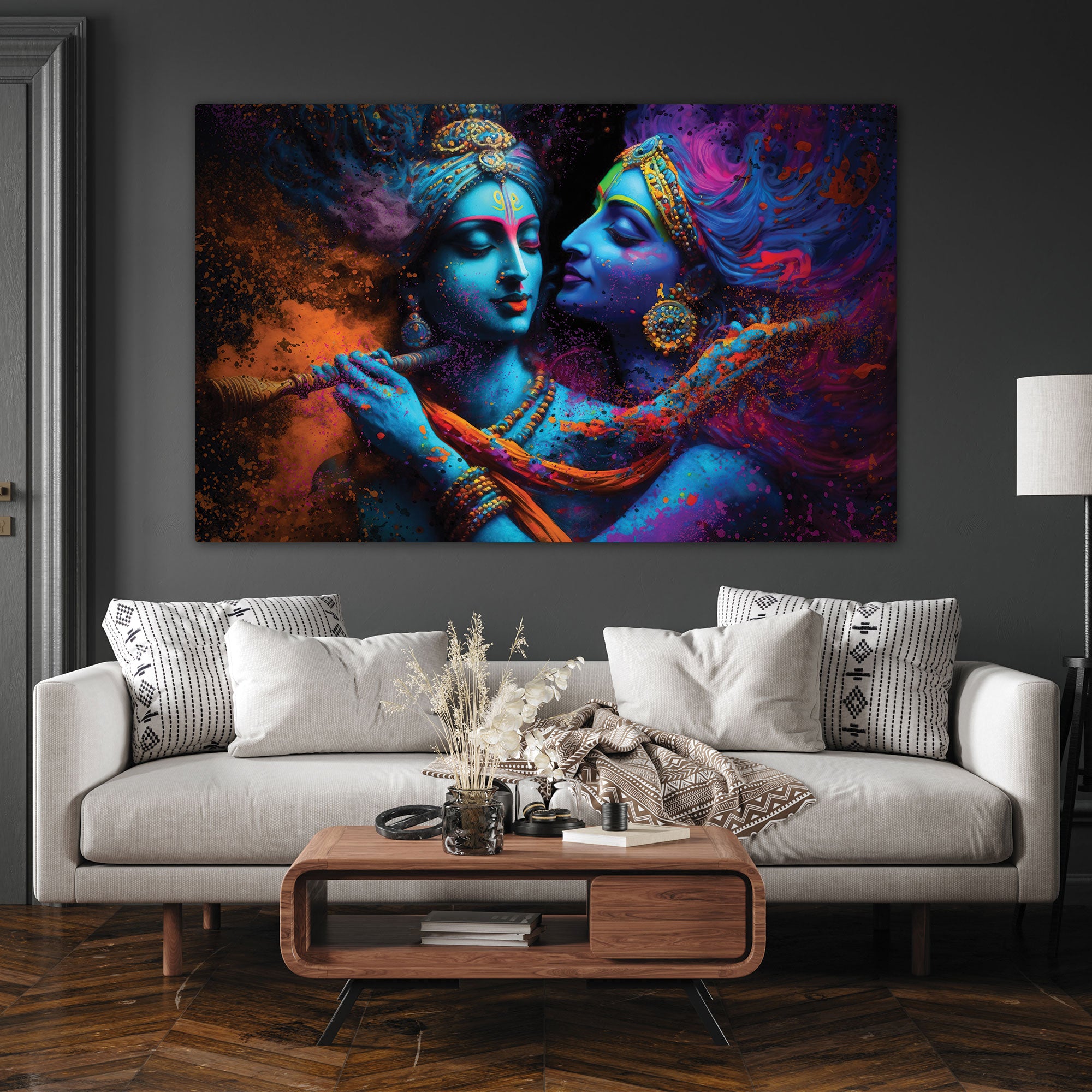 Radha krishna love Canvas painting Big Size Wall Art for living room,Bedroom,Drawing room,Hotels