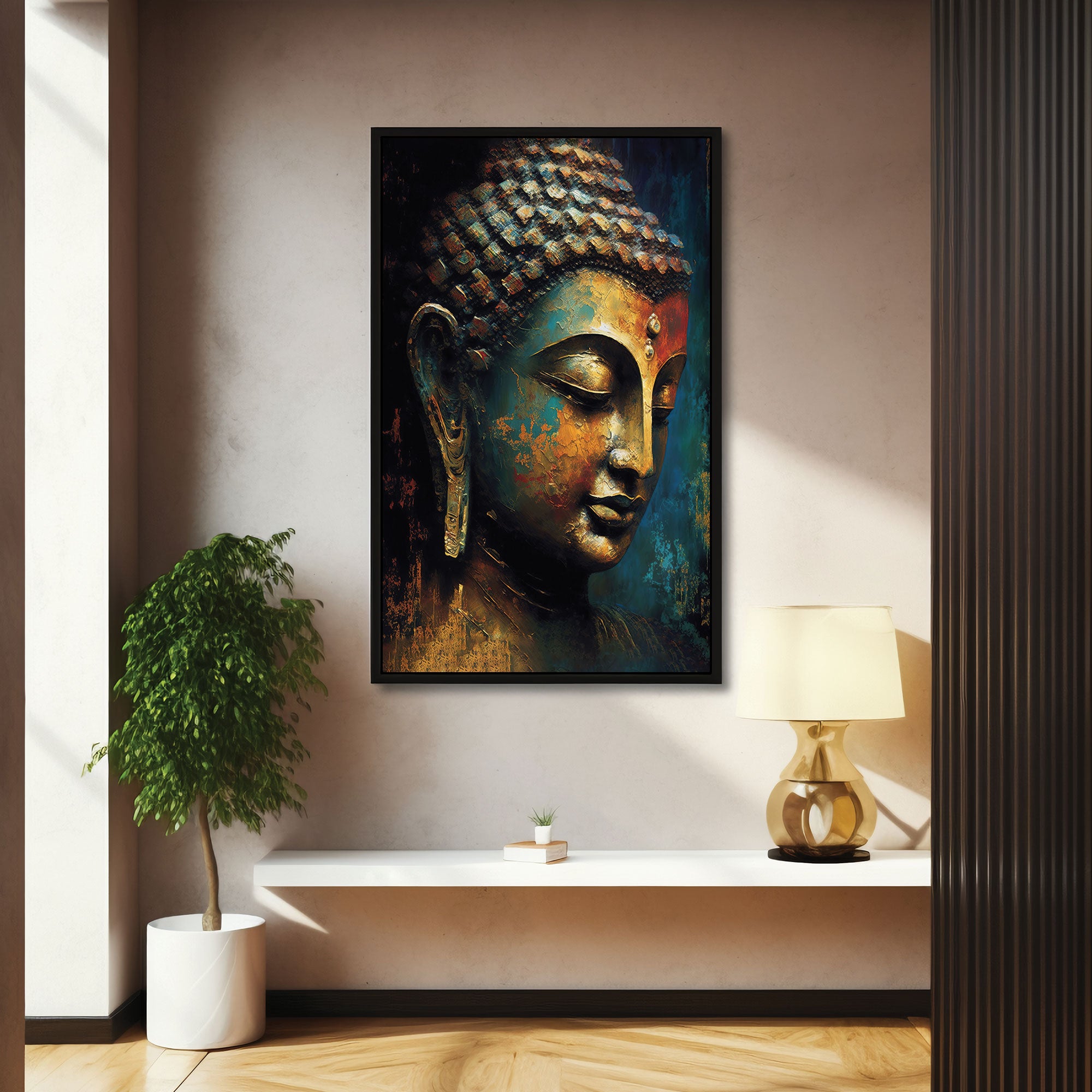 Buddhism Canvas painting with frame Big Size Wall Art for living room,Bedroom,Drawing room,Hotels