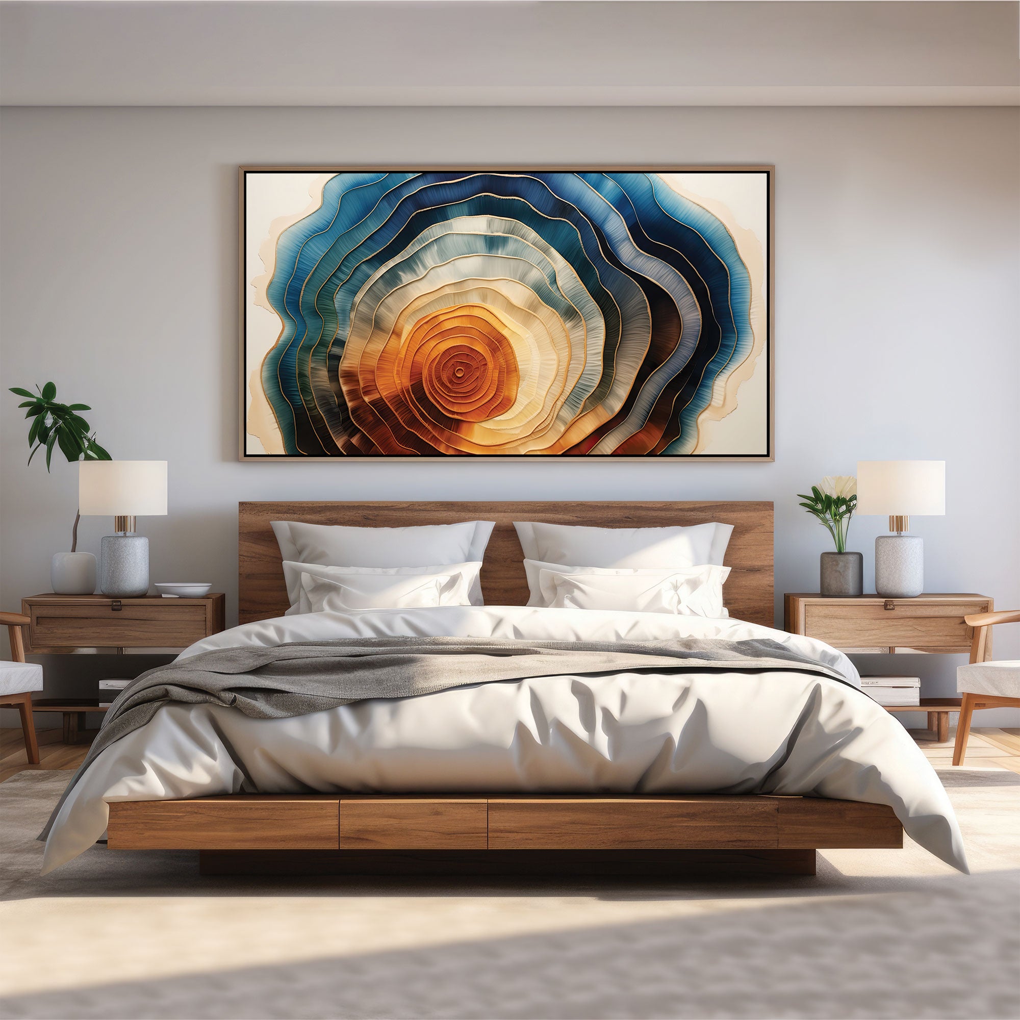 Wooden touchAbstract Multicolour facce Canvas painting with frame Big Size Wall Art for living room,Bedroom,Drawing room,Hotels