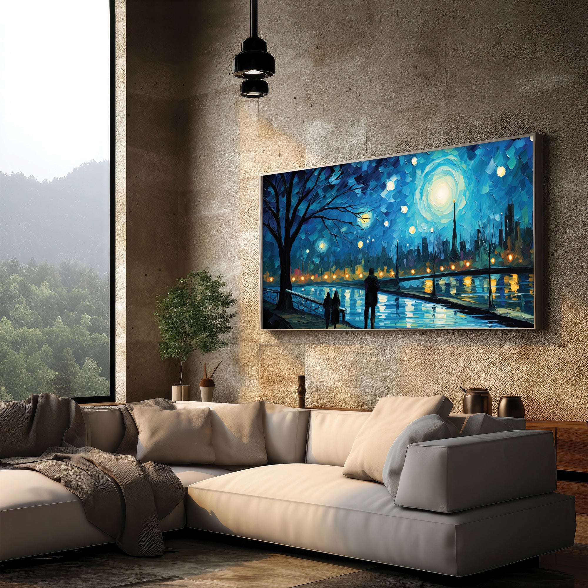 MidnightAbstract Canvas painting with frame Big Size Wall Art for living room,Bedroom,Drawing room,Hotels