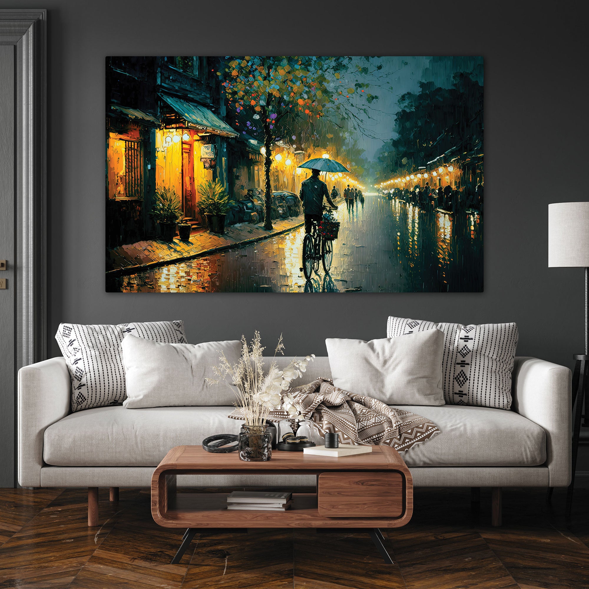 NightAbstract Canvas painting with frame Big Size Wall Art for living room,Bedroom,Drawing room,Hotels