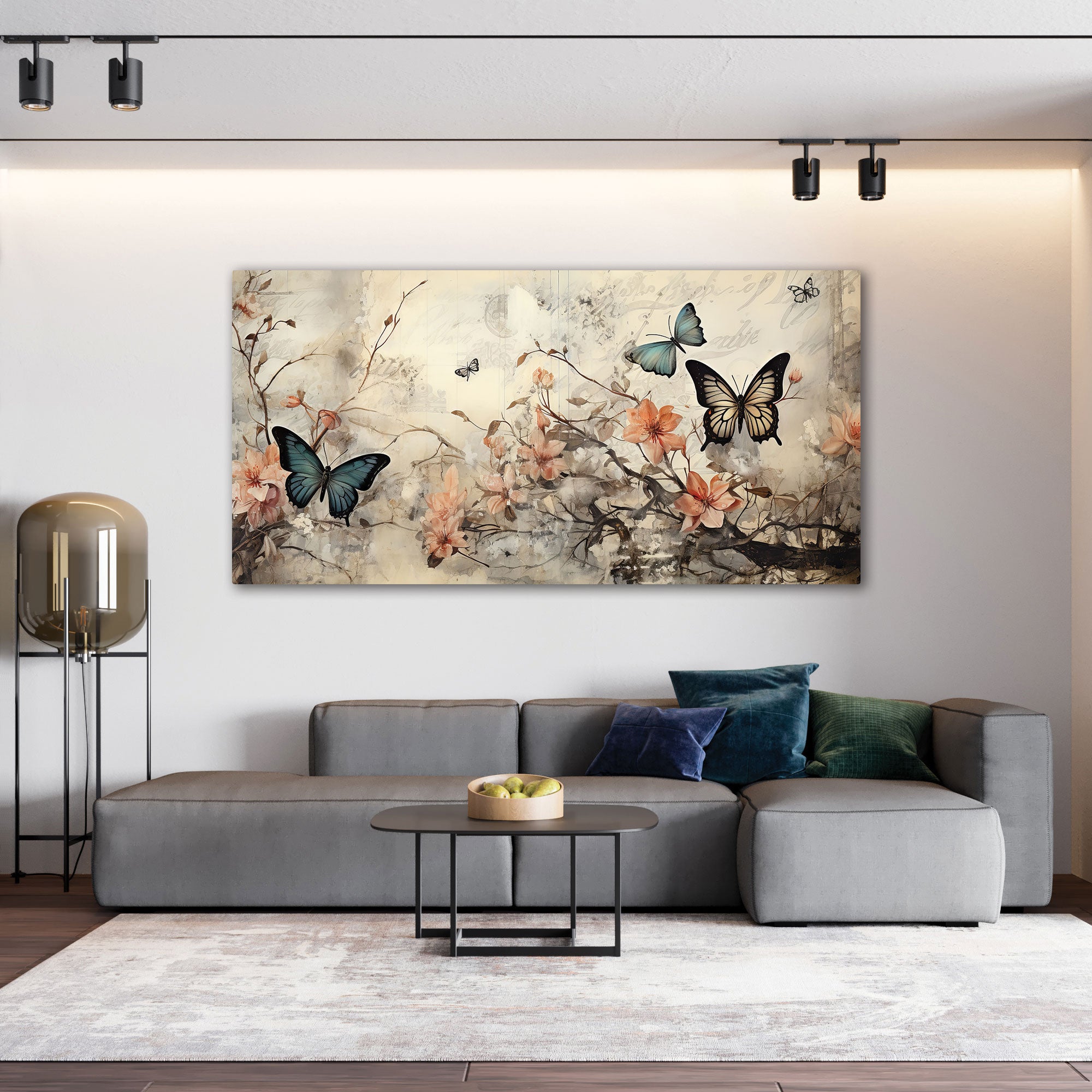 Modern butterfliesAbstract Canvas painting with frame Big Size Wall Art for living room,Bedroom,Drawing room,Hotels