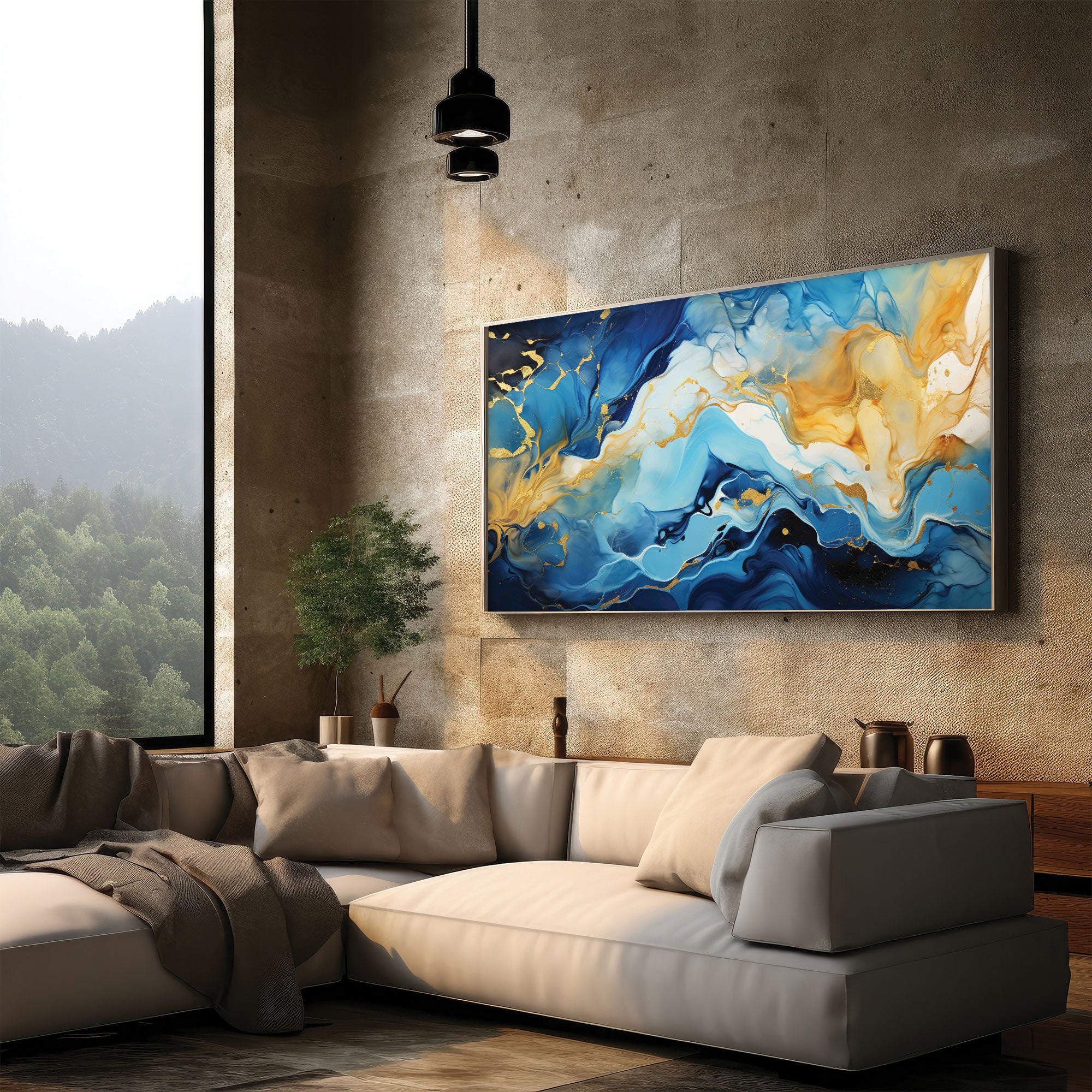 MarbleAbstract Canvas painting with frame Big Size Wall Art for living room,Bedroom,Drawing room,Hotels