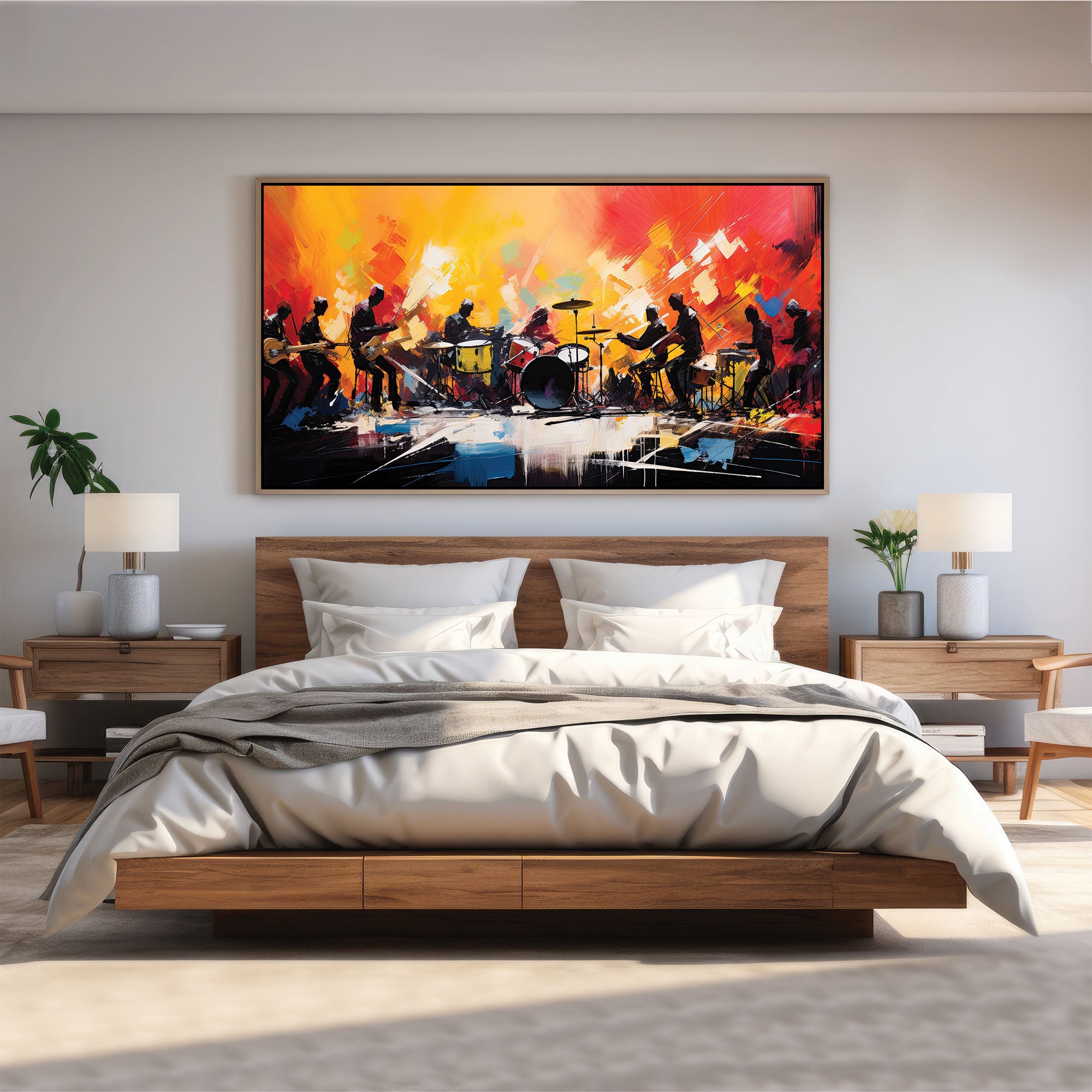 Music playAbstract Canvas painting with frame Big Size Wall Art for living room,Bedroom,Drawing room,Hotels