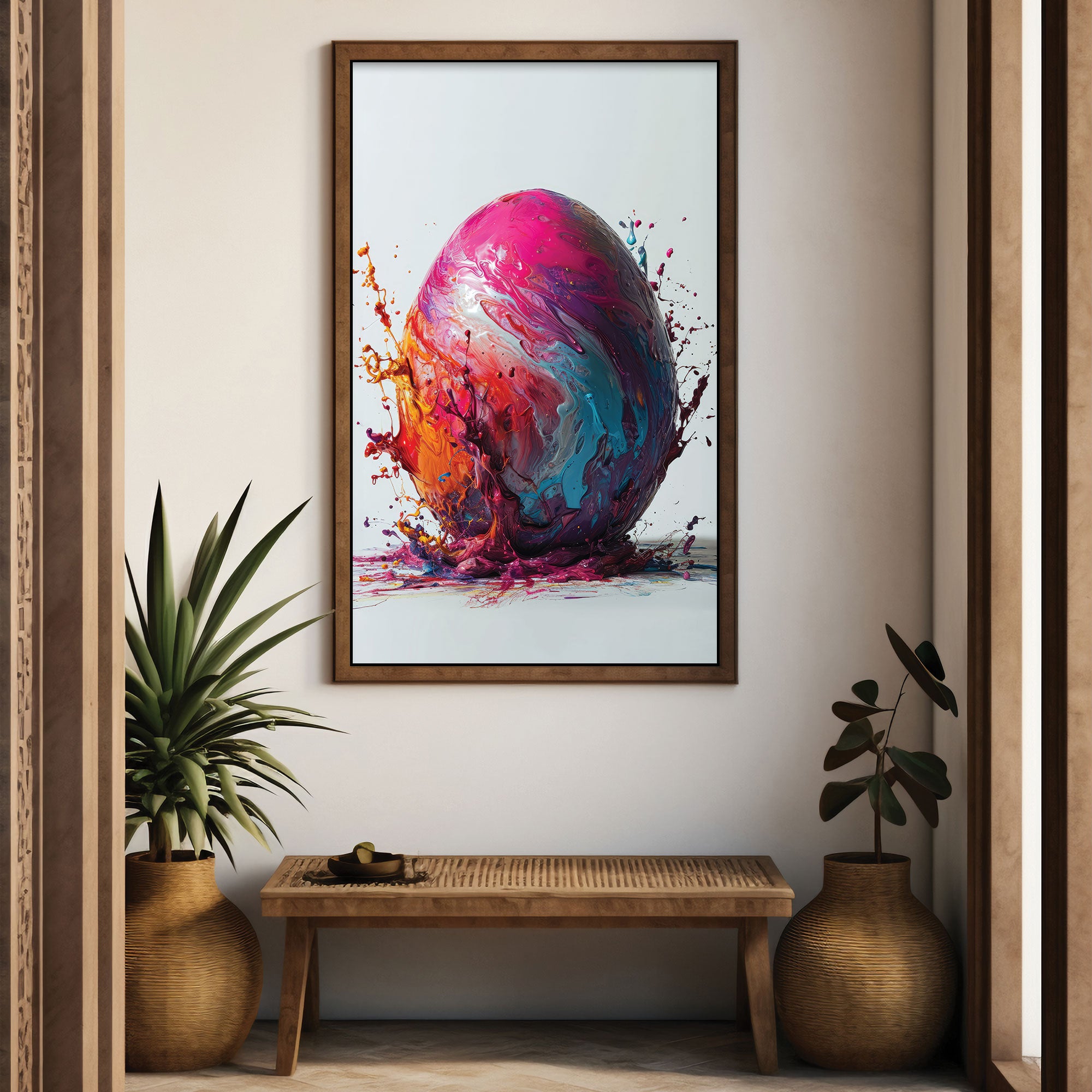 RainbowAbstract Canvas painting with frame Big Size Wall Art for living room,Bedroom,Drawing room,Hotels