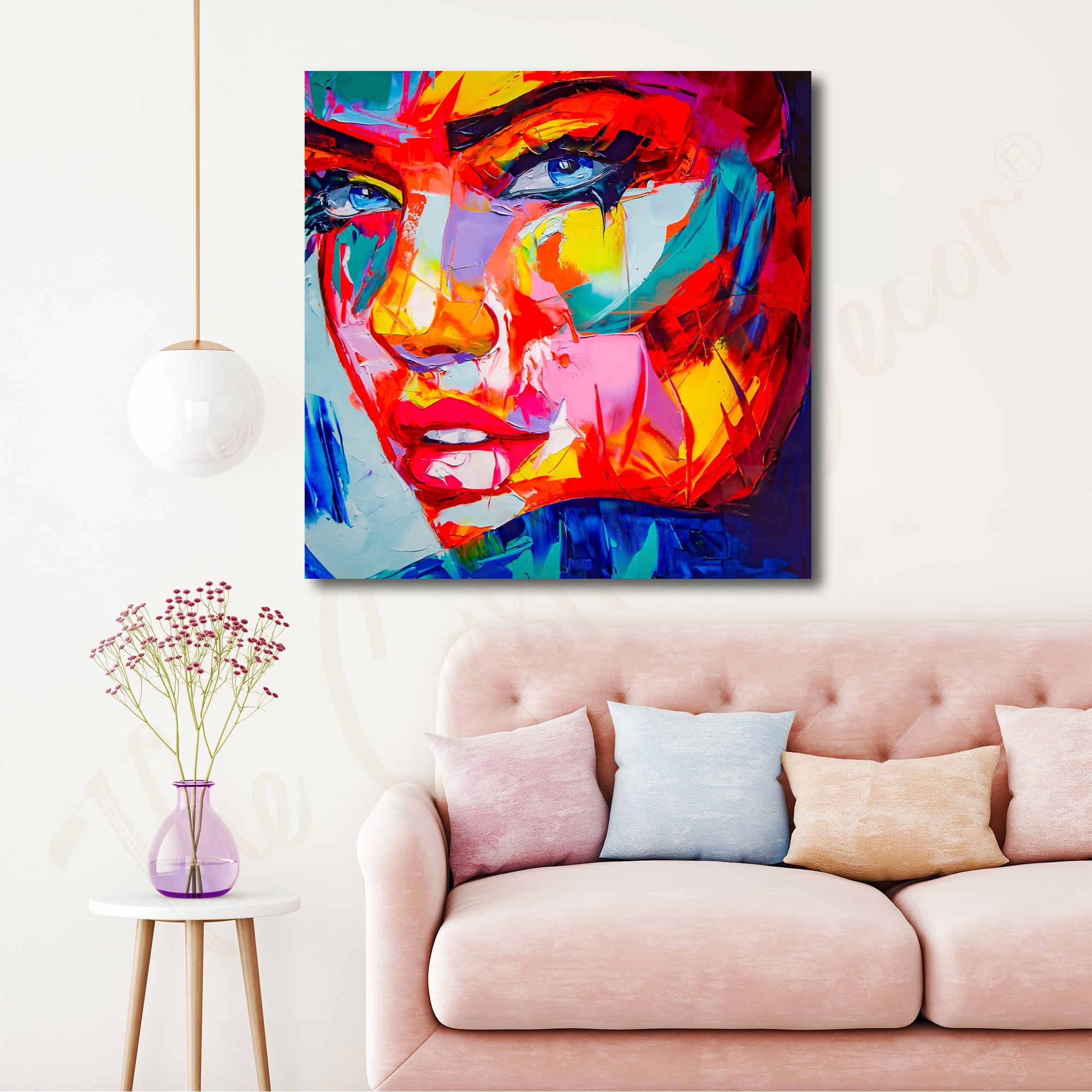 Modern woman face painting with frame Big Size Wall Art for living room,Bedroom,Drawing room,Hotels