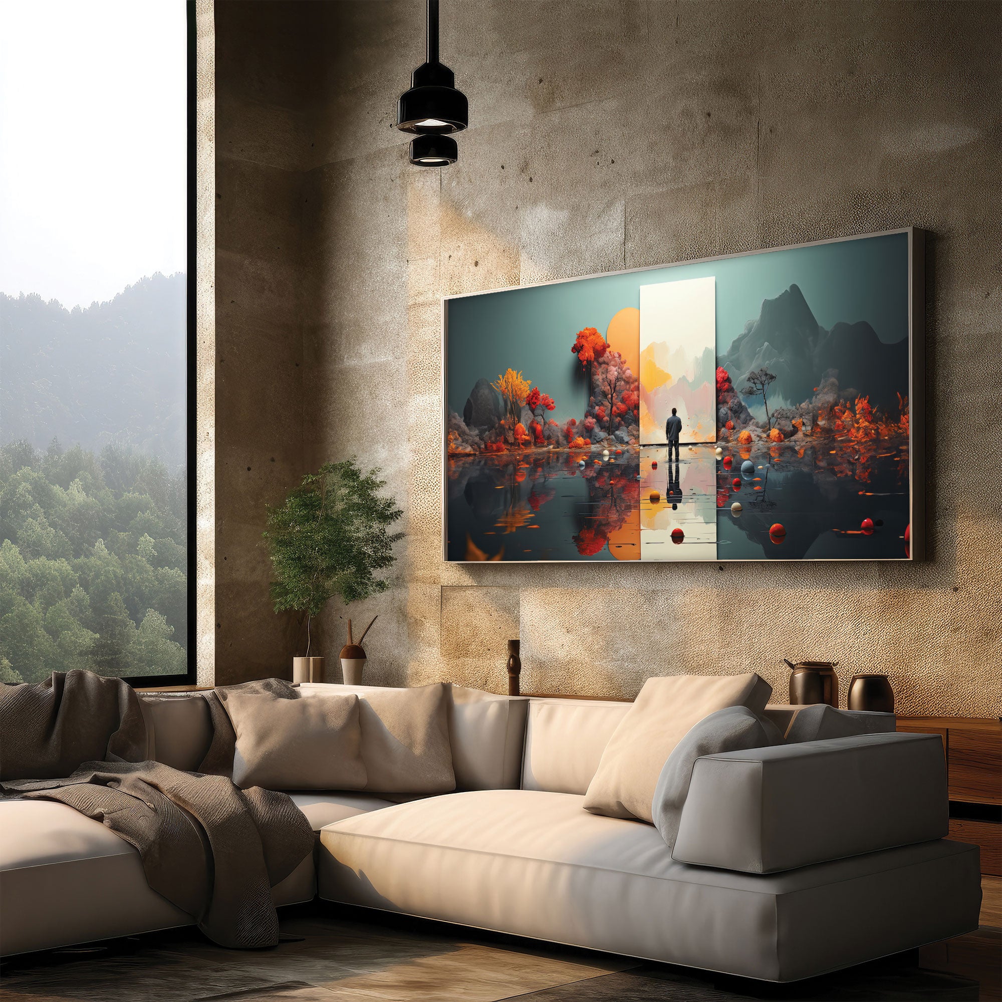 Abstract Canvas painting with frame Big Size Wall Art for living room,Bedroom,Drawing room,Hotels