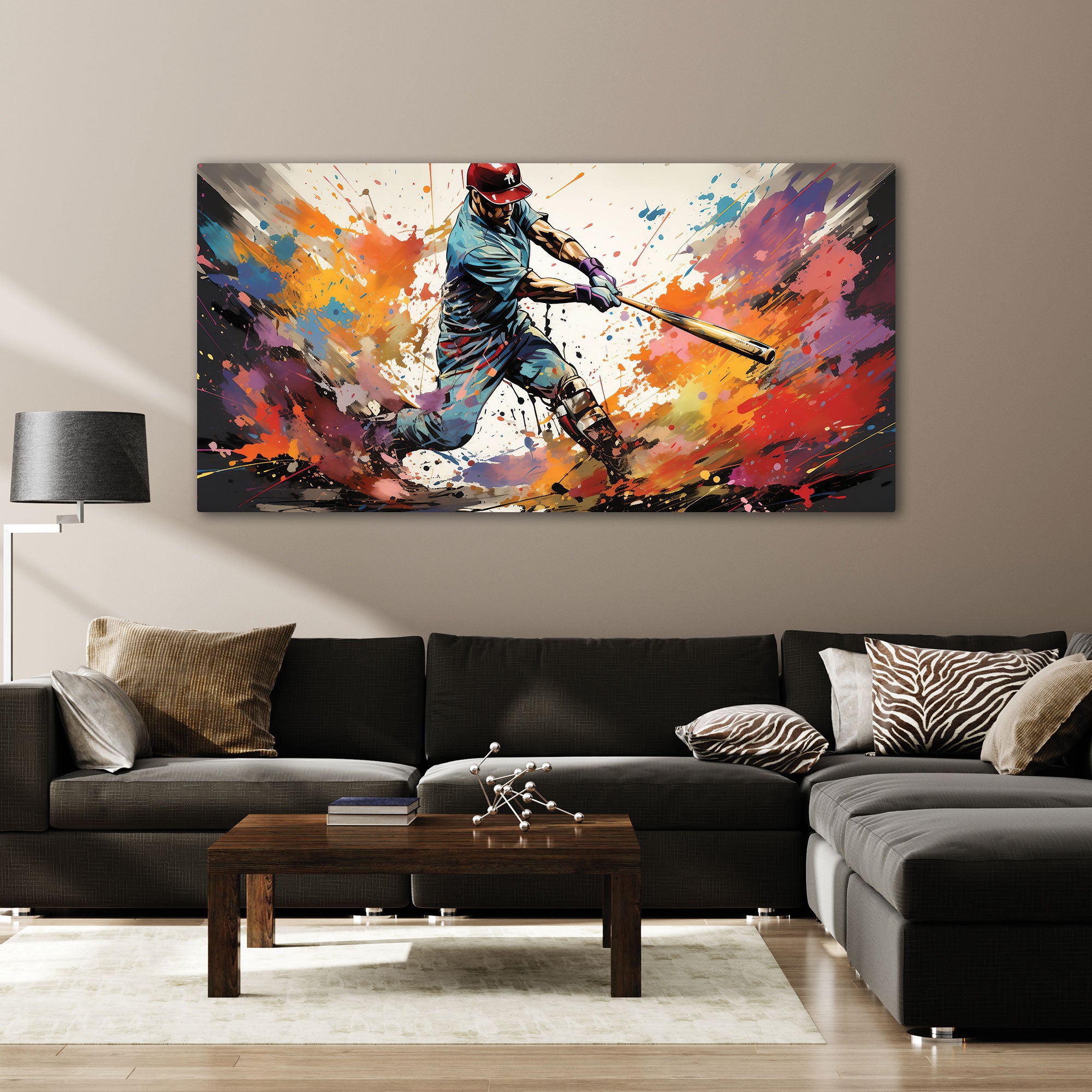 Baseball Canvas painting with frame Big Size Wall Art for living room,Bedroom,Drawing room,Hotels