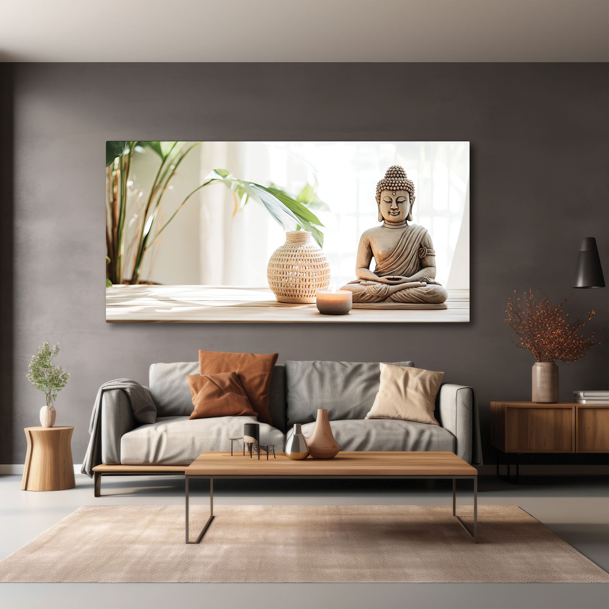 Budhhism meditation Canvas painting with frame Big Size Wall Art for living room,Bedroom,Drawing room,Hotels