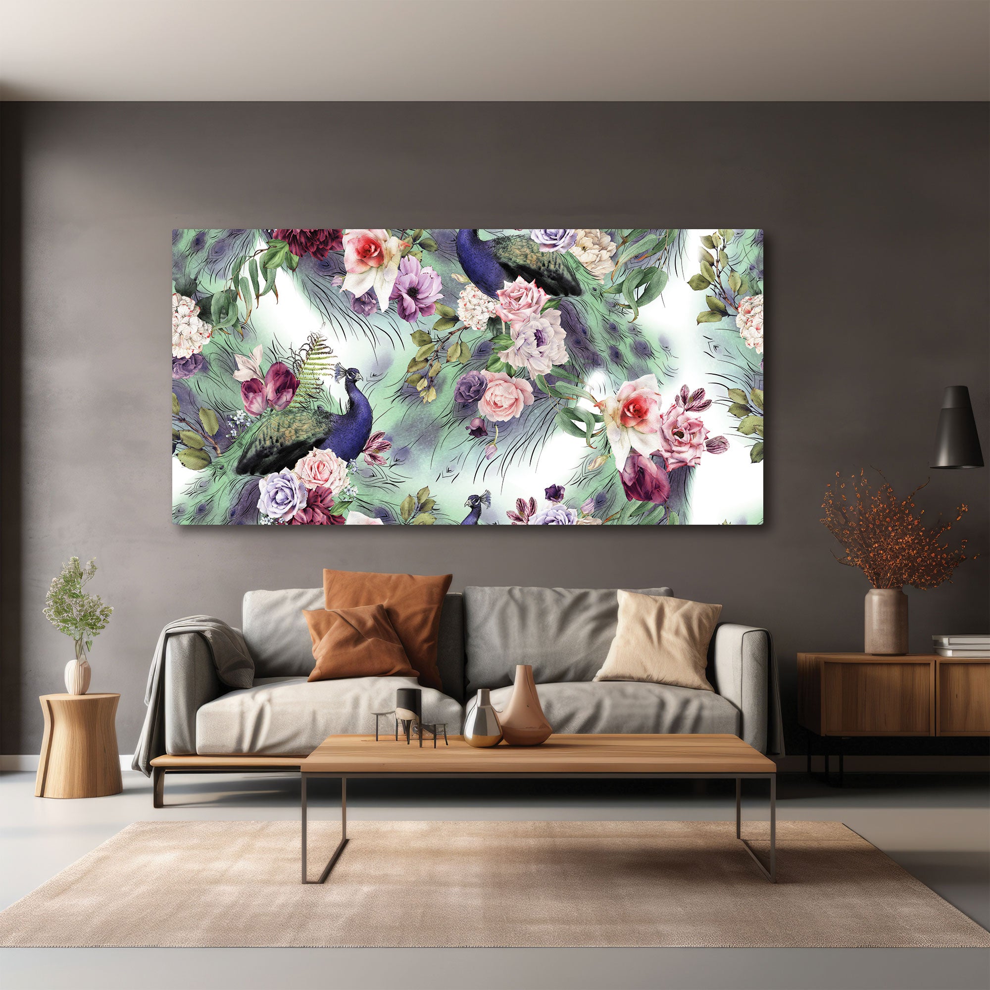 PeacockAbstract Canvas painting with frame Big Size Wall Art for living room,Bedroom,Drawing room,Hotels