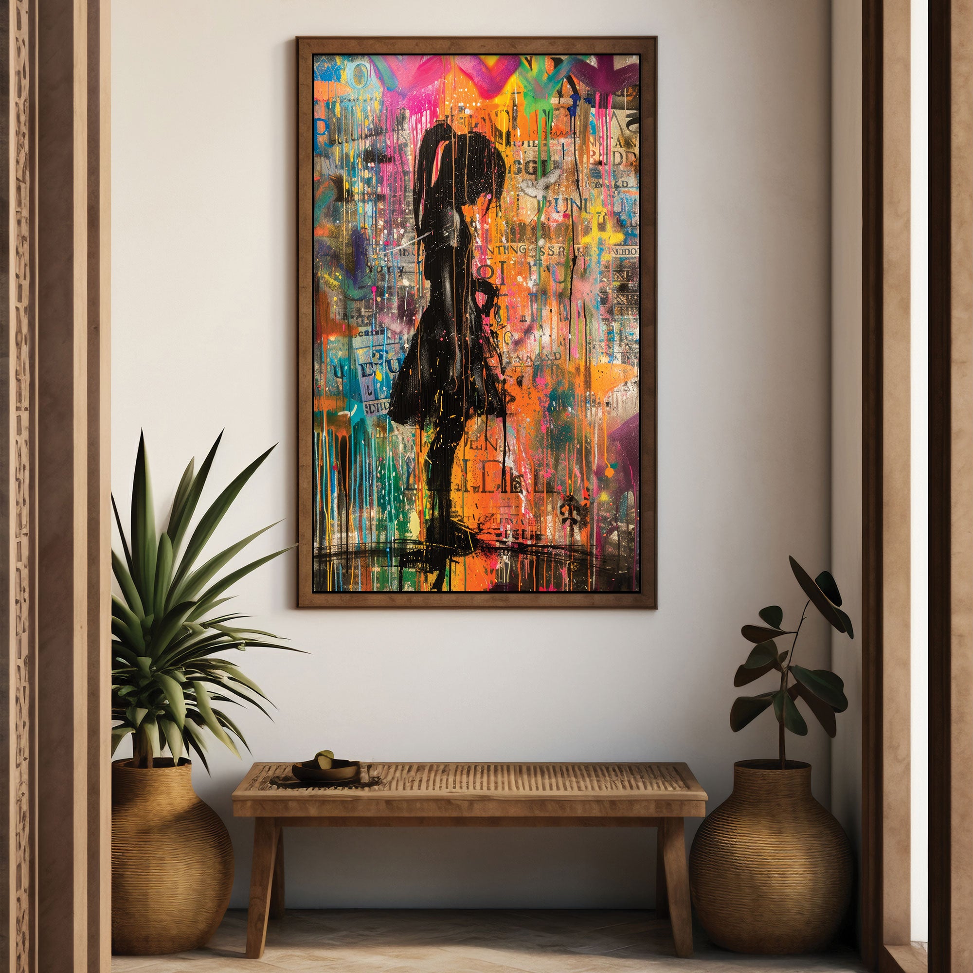 DancersAbstract Canvas painting with frame Big Size Wall Art for living room,Bedroom,Drawing room,Hotels