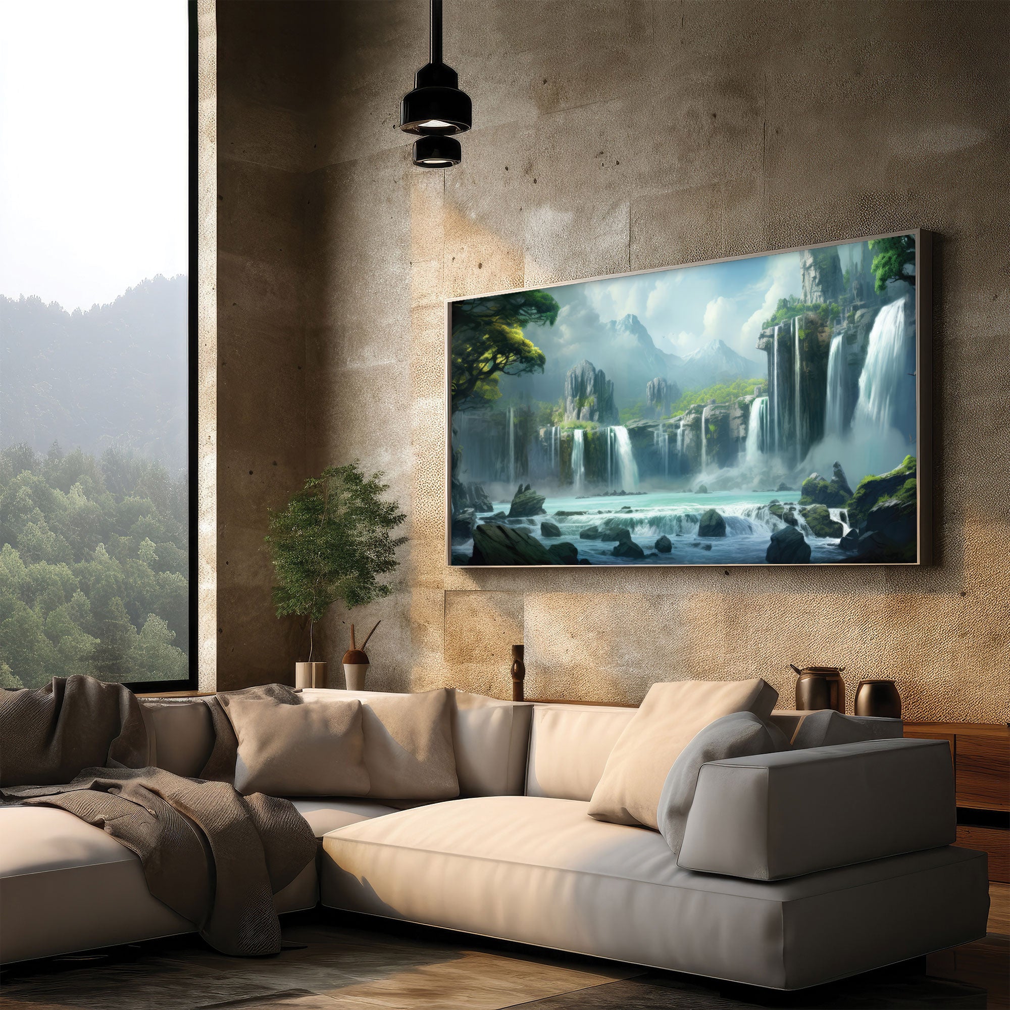 NatureAbstract Canvas painting with frame Big Size Wall Art for living room,Bedroom,Drawing room,Hotels