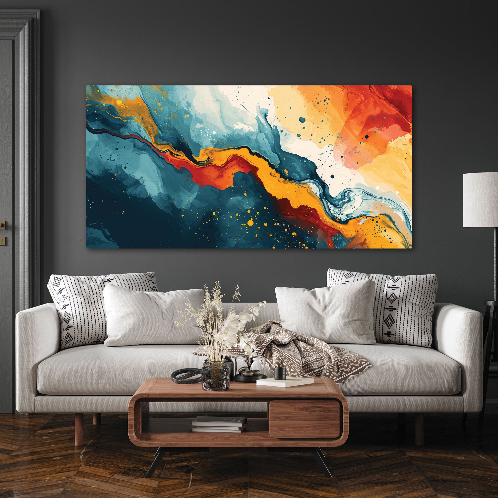 Abstract Canvas painting with frame Big Size Wall Art for living room,Bedroom,Drawing room,Hotels