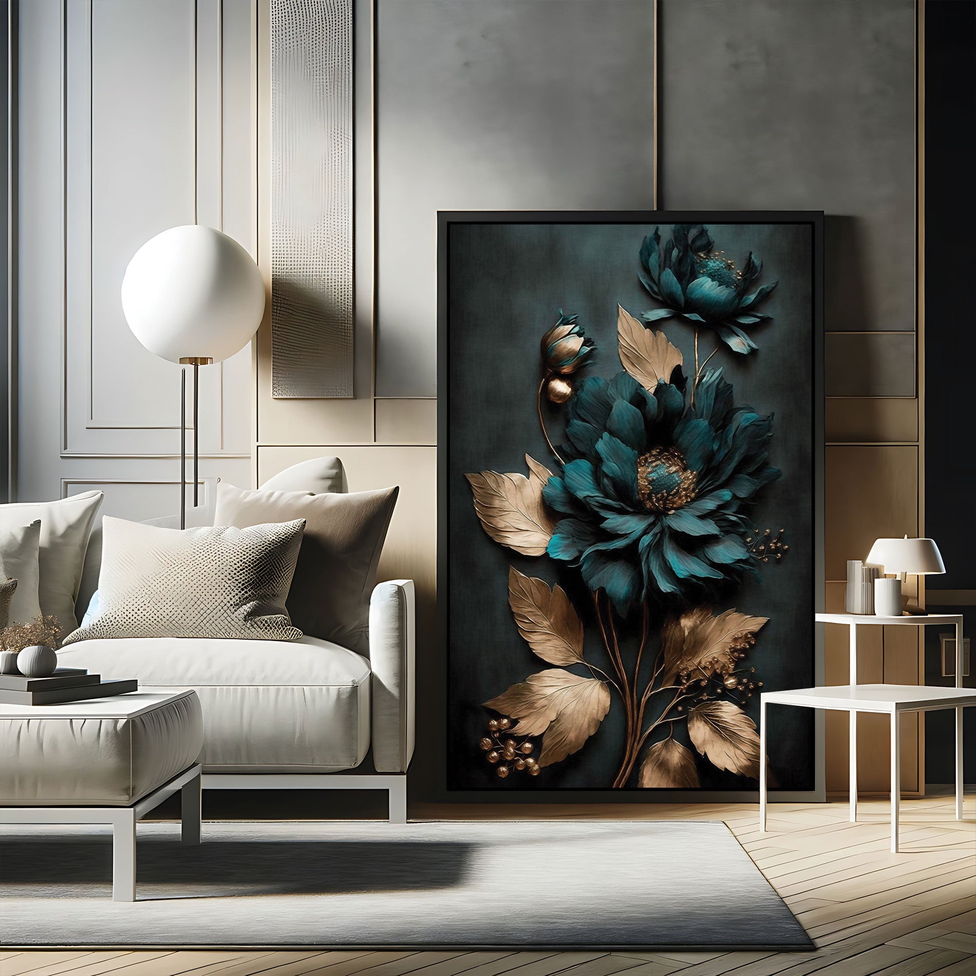FlowerAbstract Canvas painting with frame Big Size Wall Art for living room,Bedroom,Drawing room,Hotels