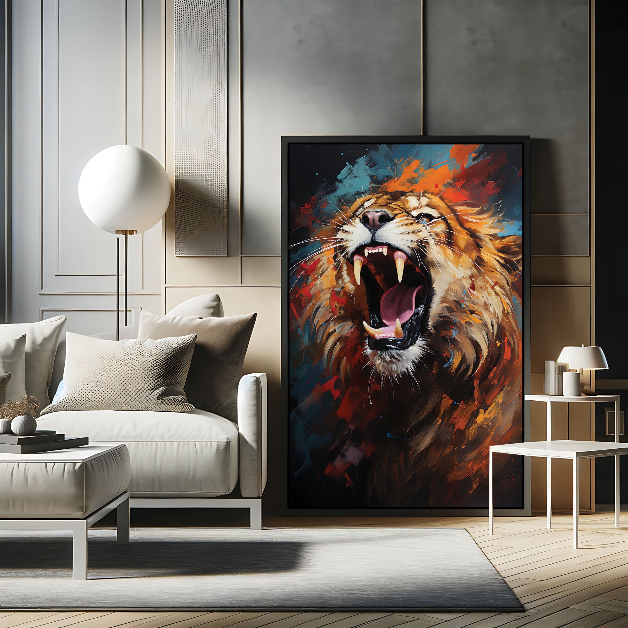 TigerAbstract Canvas painting with frame Big Size Wall Art for living room,Bedroom,Drawing room,Hotels