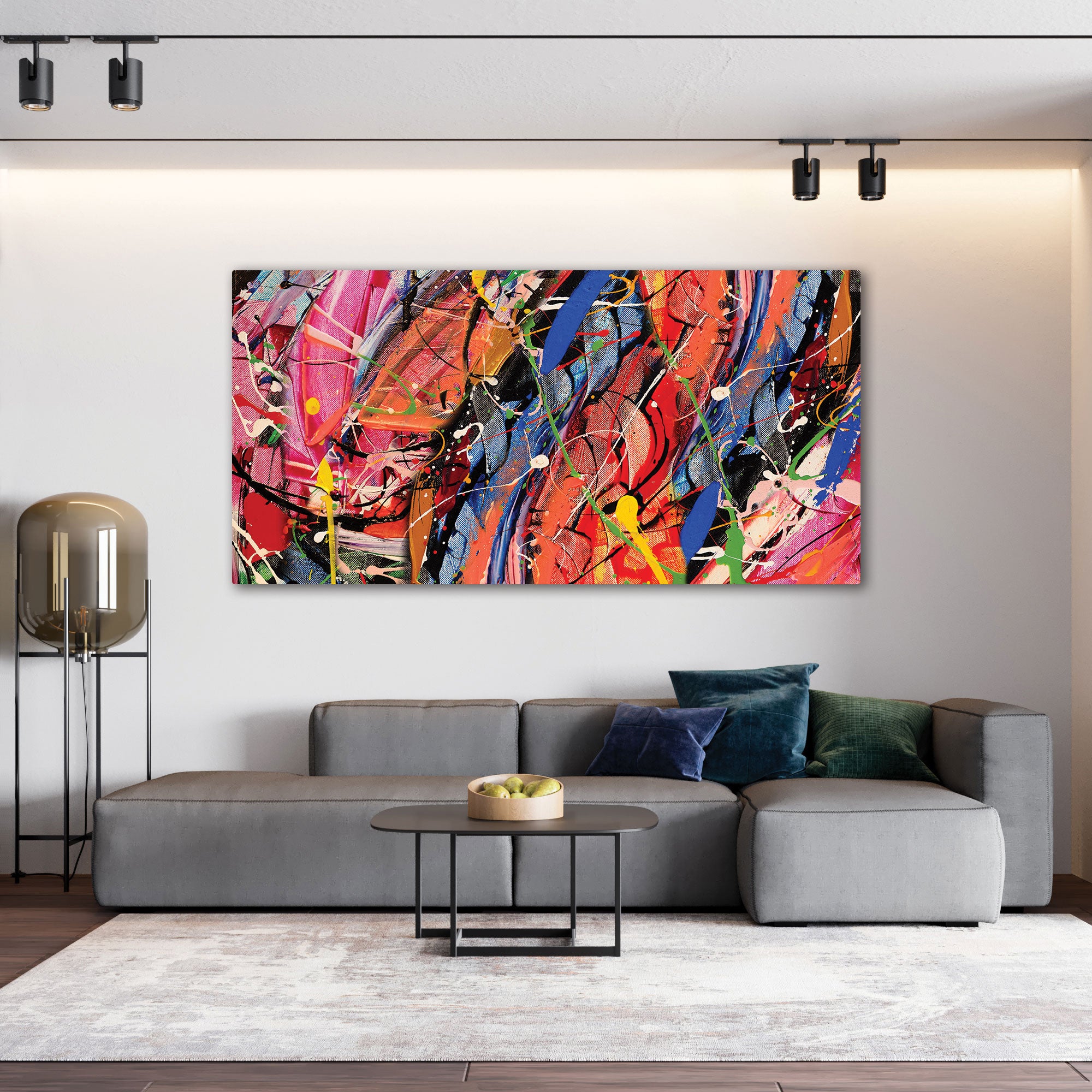 ColourfulAbstract art Canvas painting with frame Big Size Wall Art for living room,Bedroom,Drawing room,Hotels