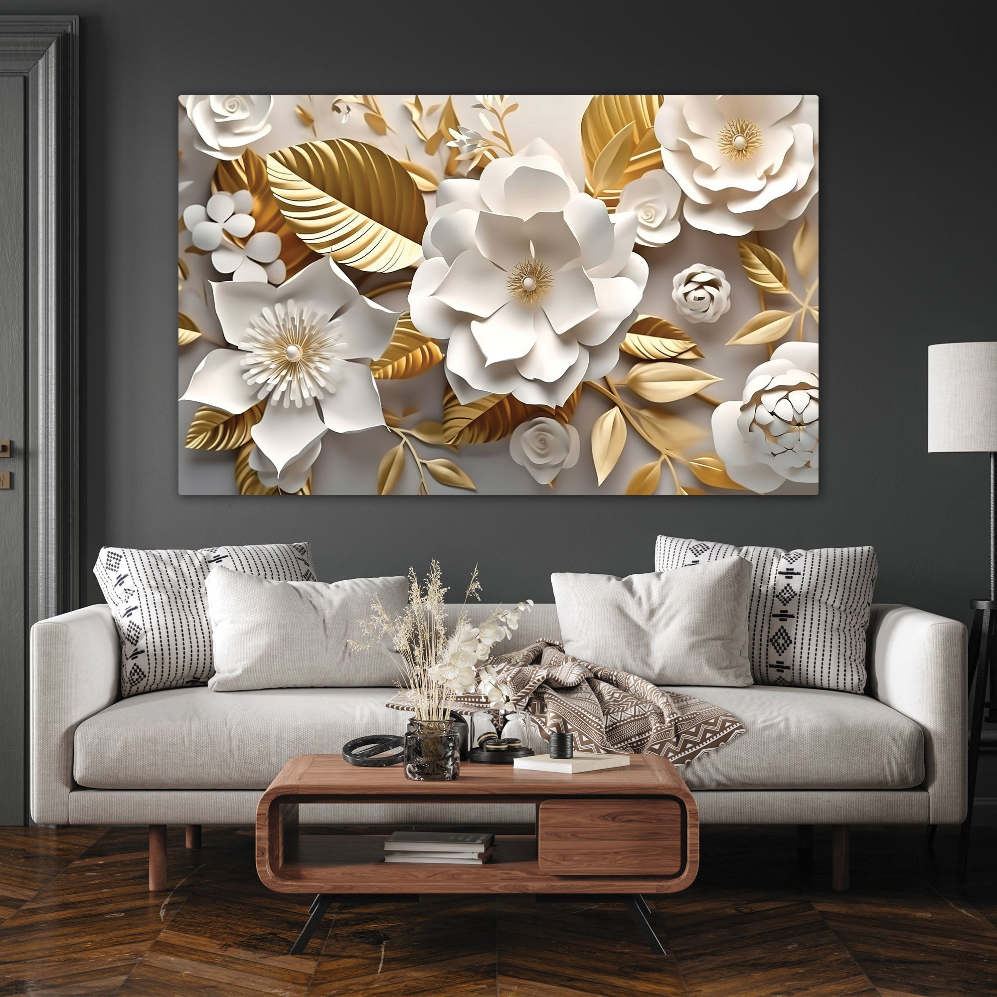 Colour flower Canvas painting with frame Big Size Wall Art for living room,Bedroom,Drawing room,Hotels