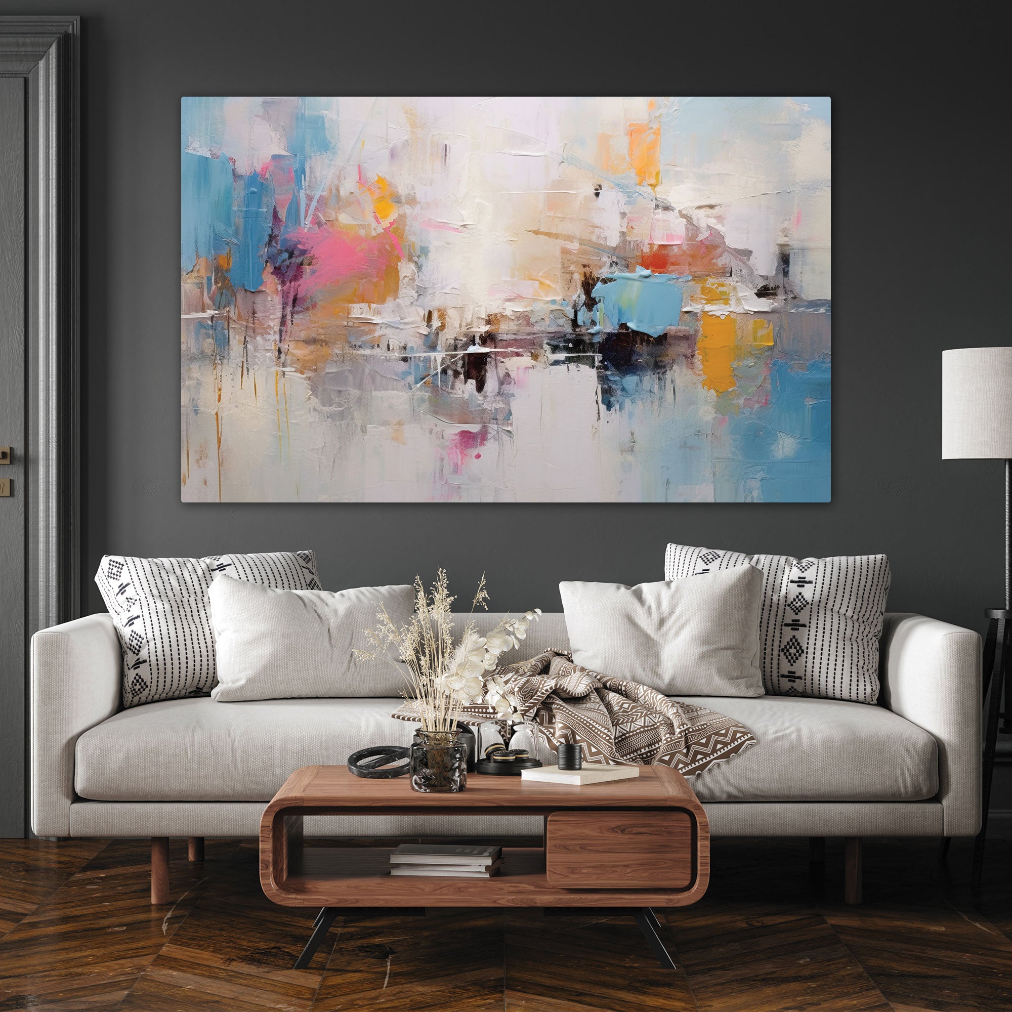 Modern Abstract Canvas painting with frame Big Size Wall Art for living room,Bedroom,Drawing room,Hotels