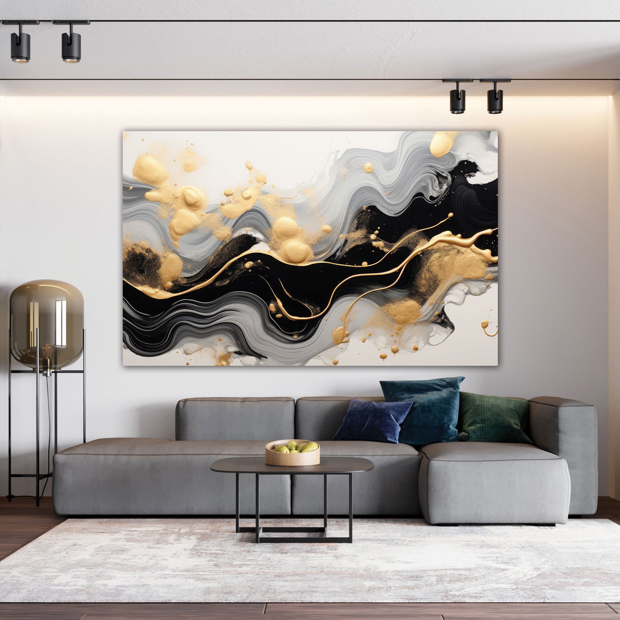 Marble Abstract Canvas painting with frame Big Size Wall Art for living room,Bedroom,Drawing room,Hotels