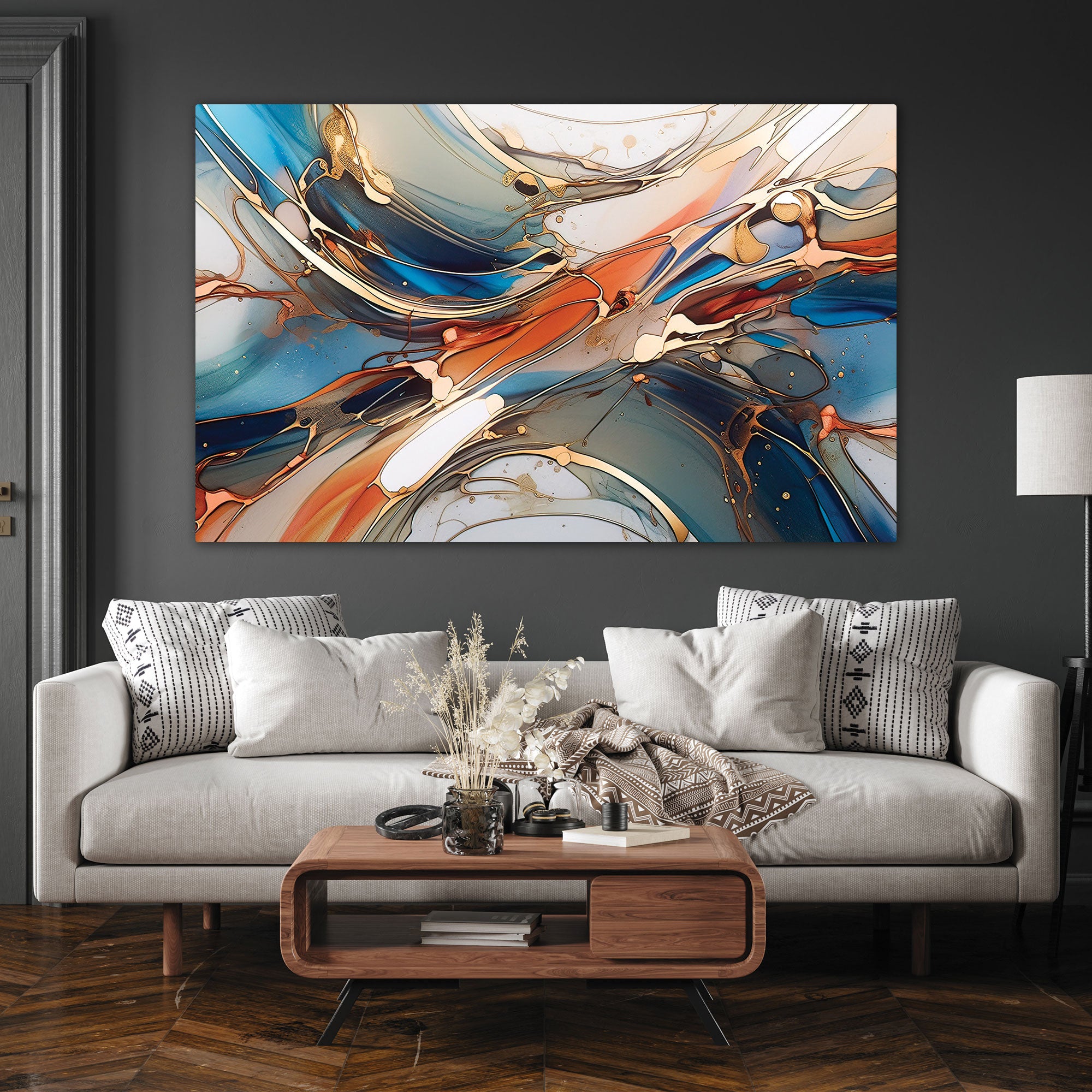 StylishAbstract Canvas painting with frame Big Size Wall Art for living room,Bedroom,Drawing room,Hotels