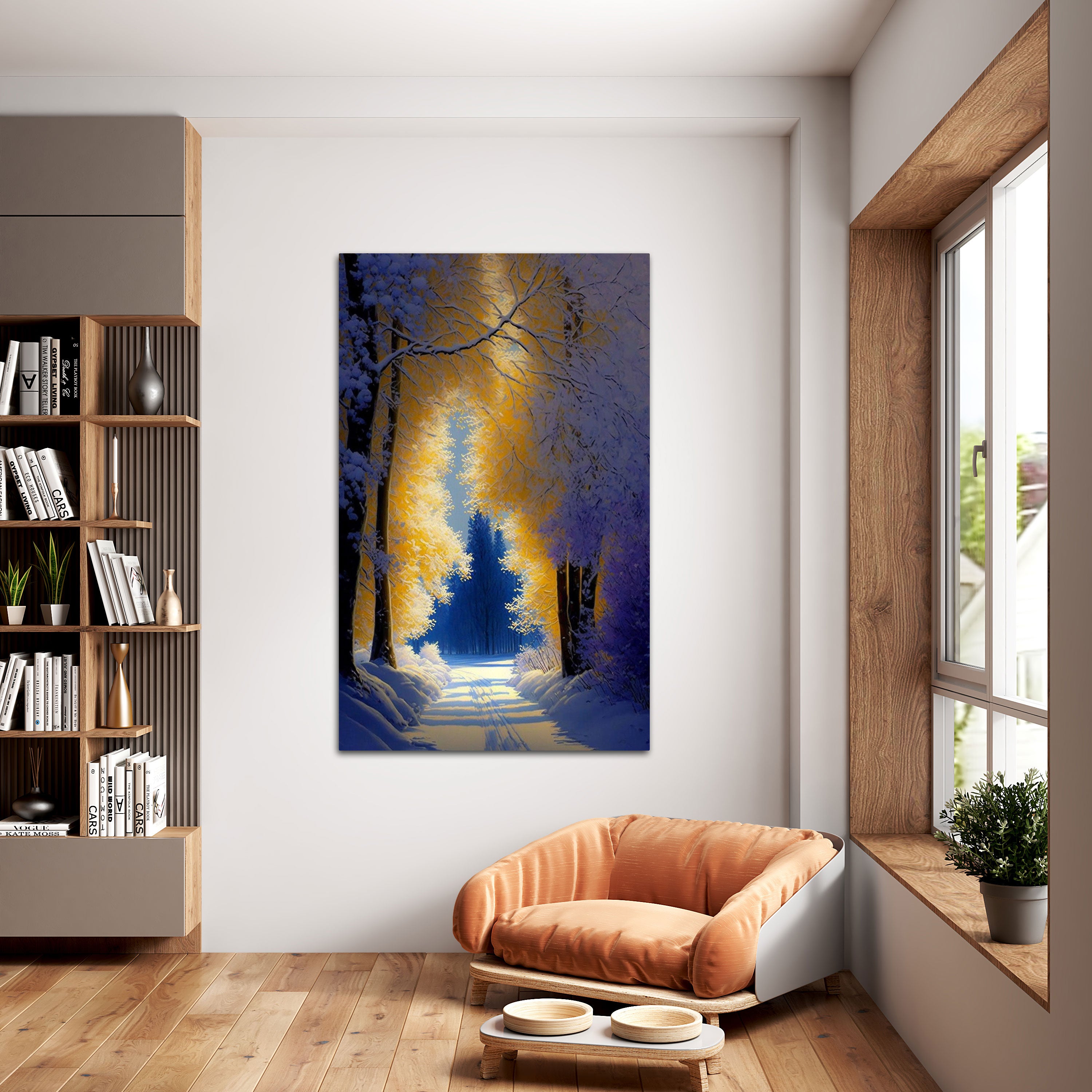 snow trees Canvas painting with frame Big Size Wall Art for living room,Bedroom,Drawing room,Hotels