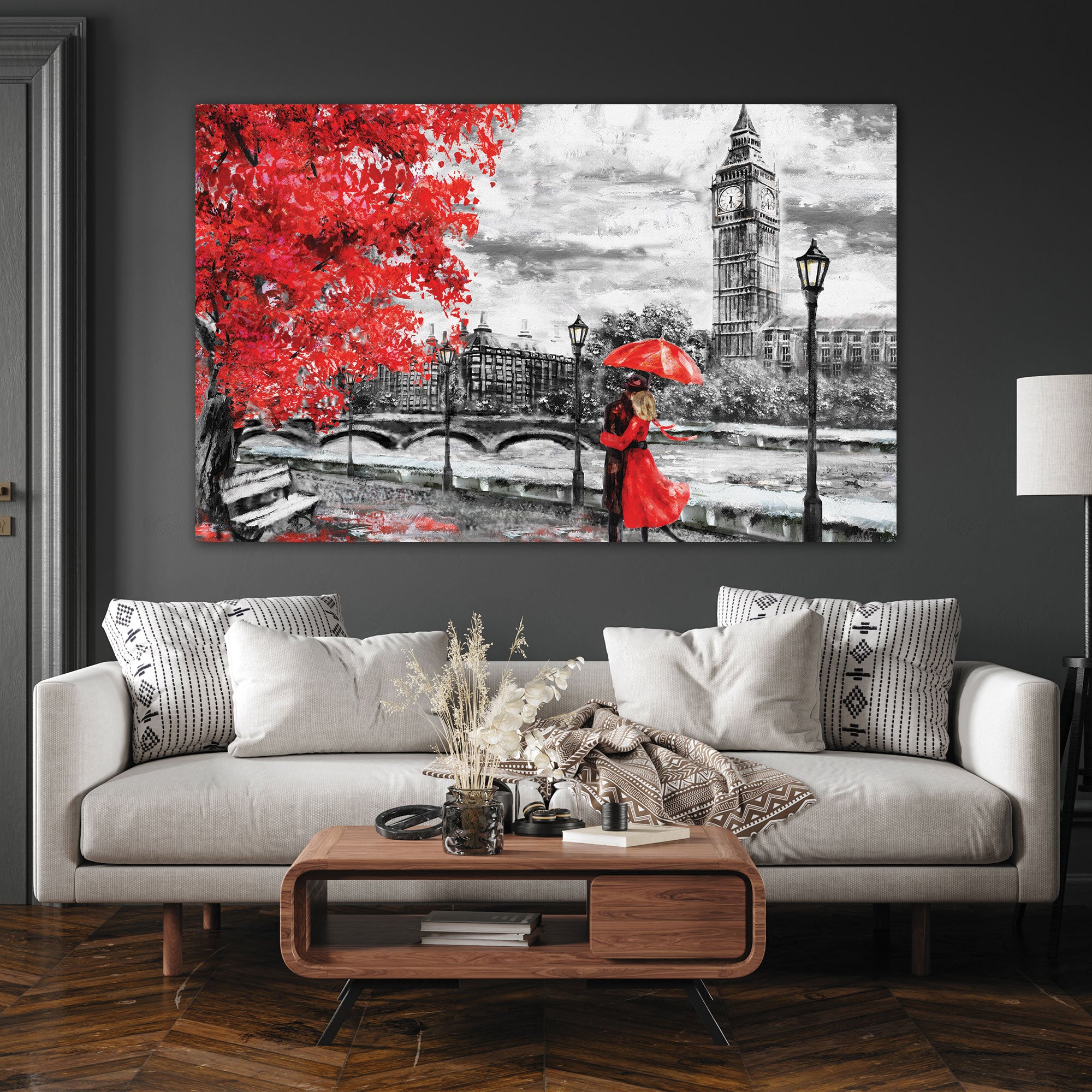 Feeby London Canvas painting with frame Big Size Wall Art for living room,Bedroom,Drawing room,Hotels