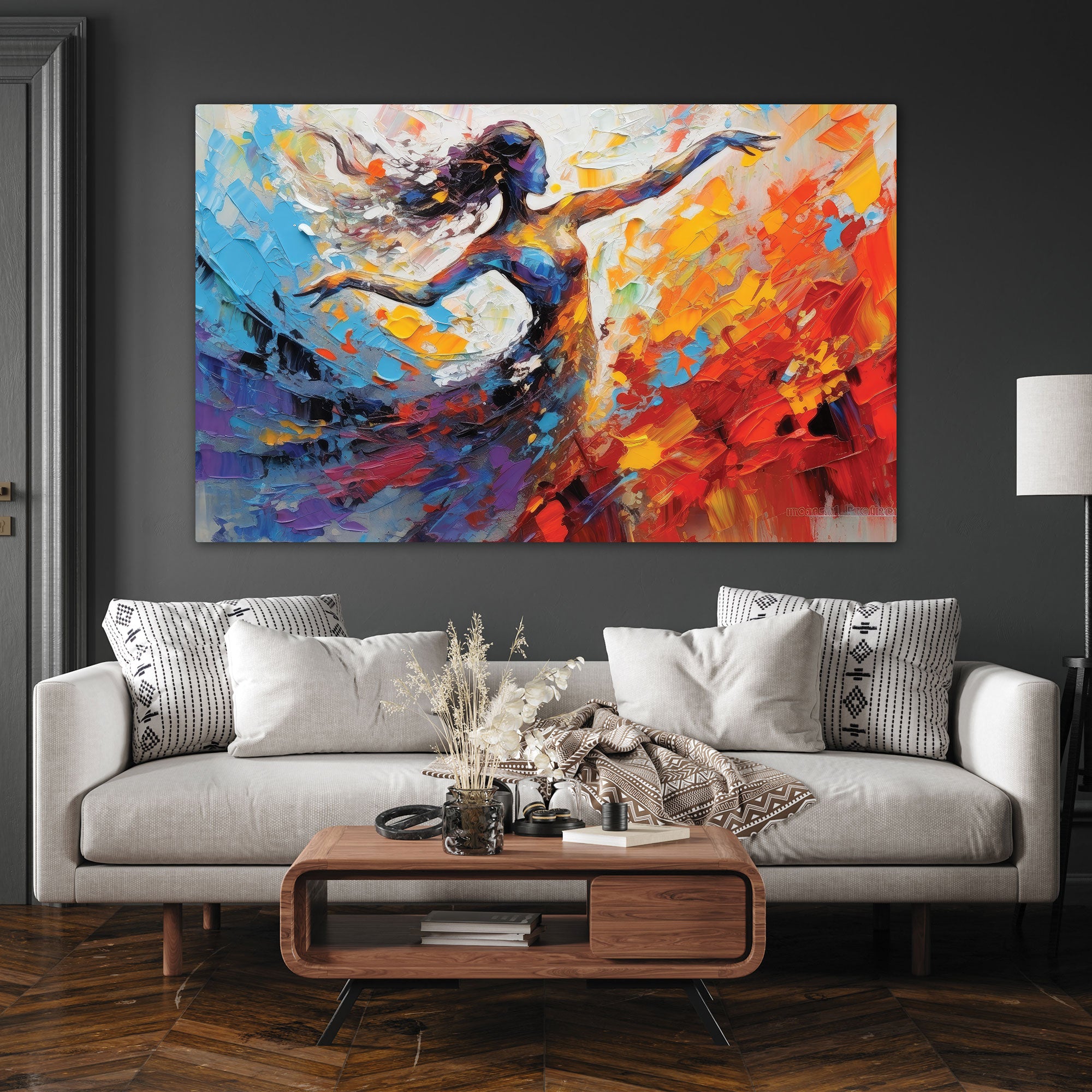 Women danceAbstract Canvas painting with frame Big Size Wall Art for living room,Bedroom,Drawing room,Hotels