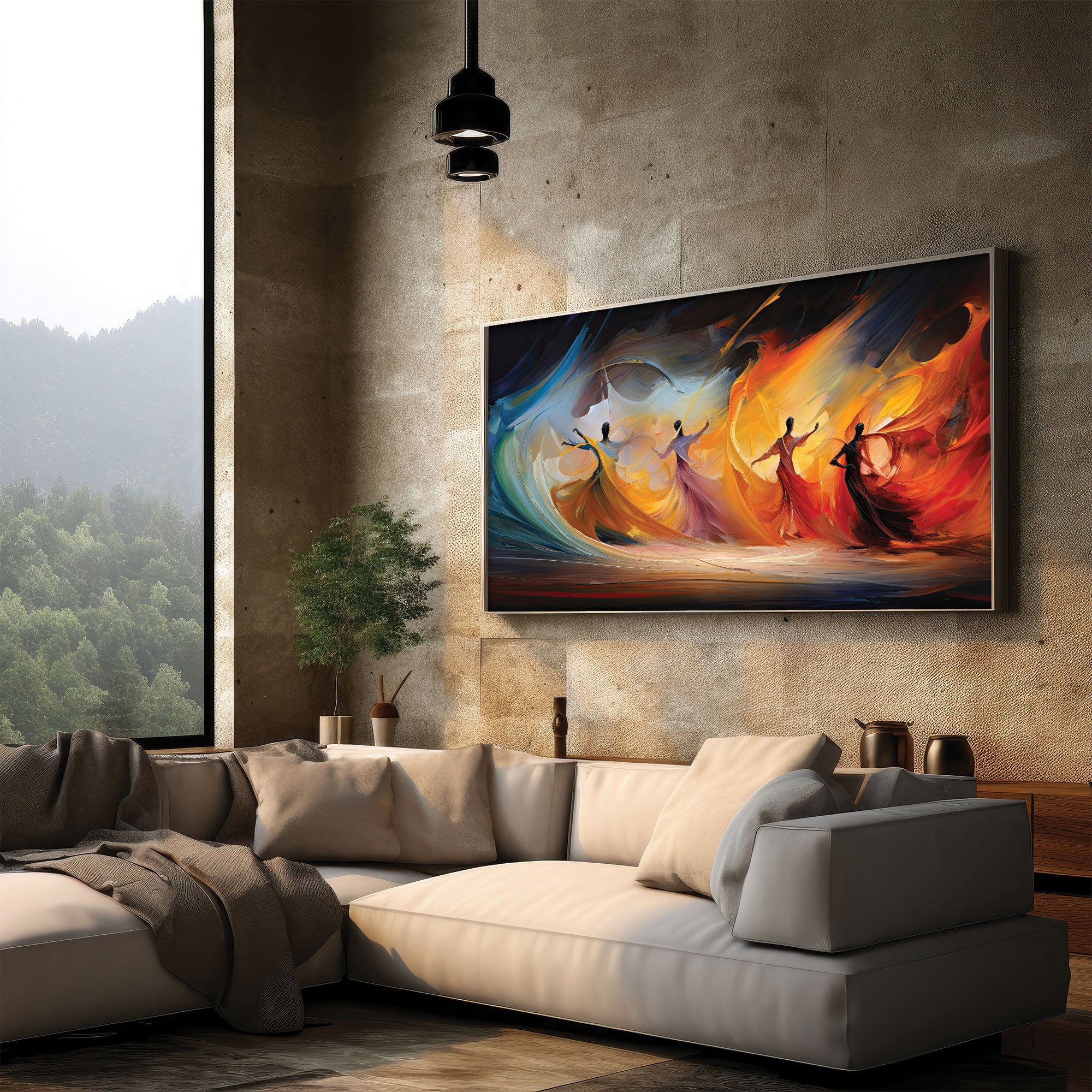 DancersAbstract Canvas painting with frame Big Size Wall Art for living room,Bedroom,Drawing room,Hotels