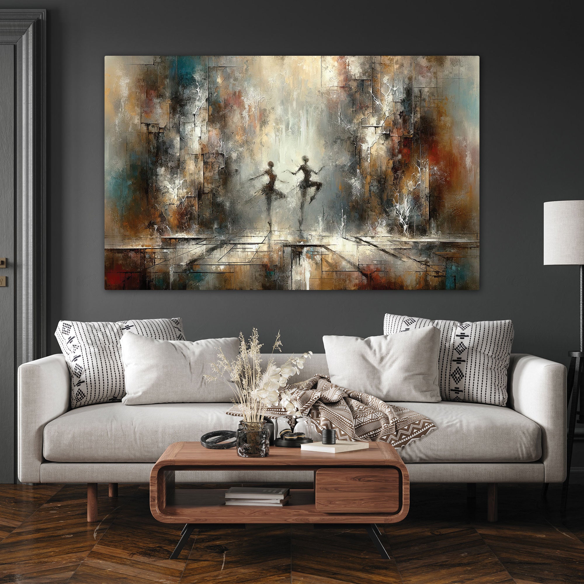 Couple danceAbstract Canvas painting with frame Big Size Wall Art for living room,Bedroom,Drawing room,Hotels