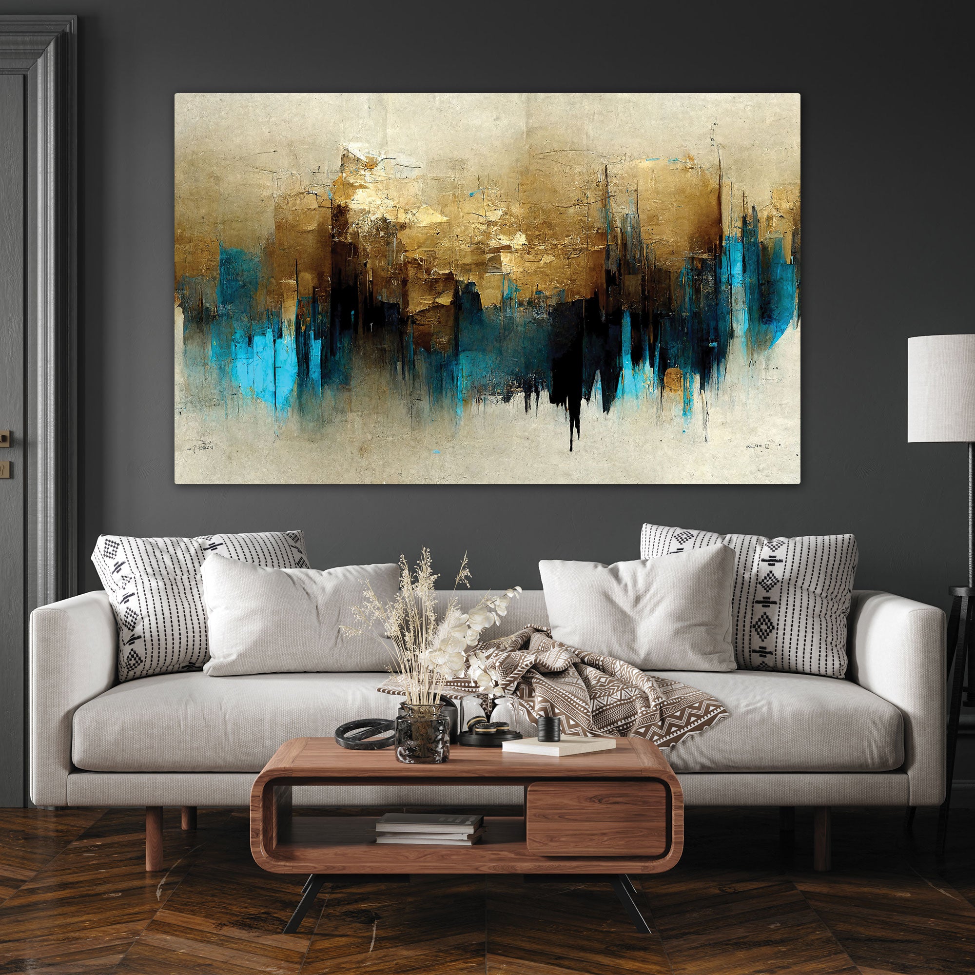 Modern Abstract Canvas painting with frame Big Size Wall Art for living room,Bedroom,Drawing room,Hotels