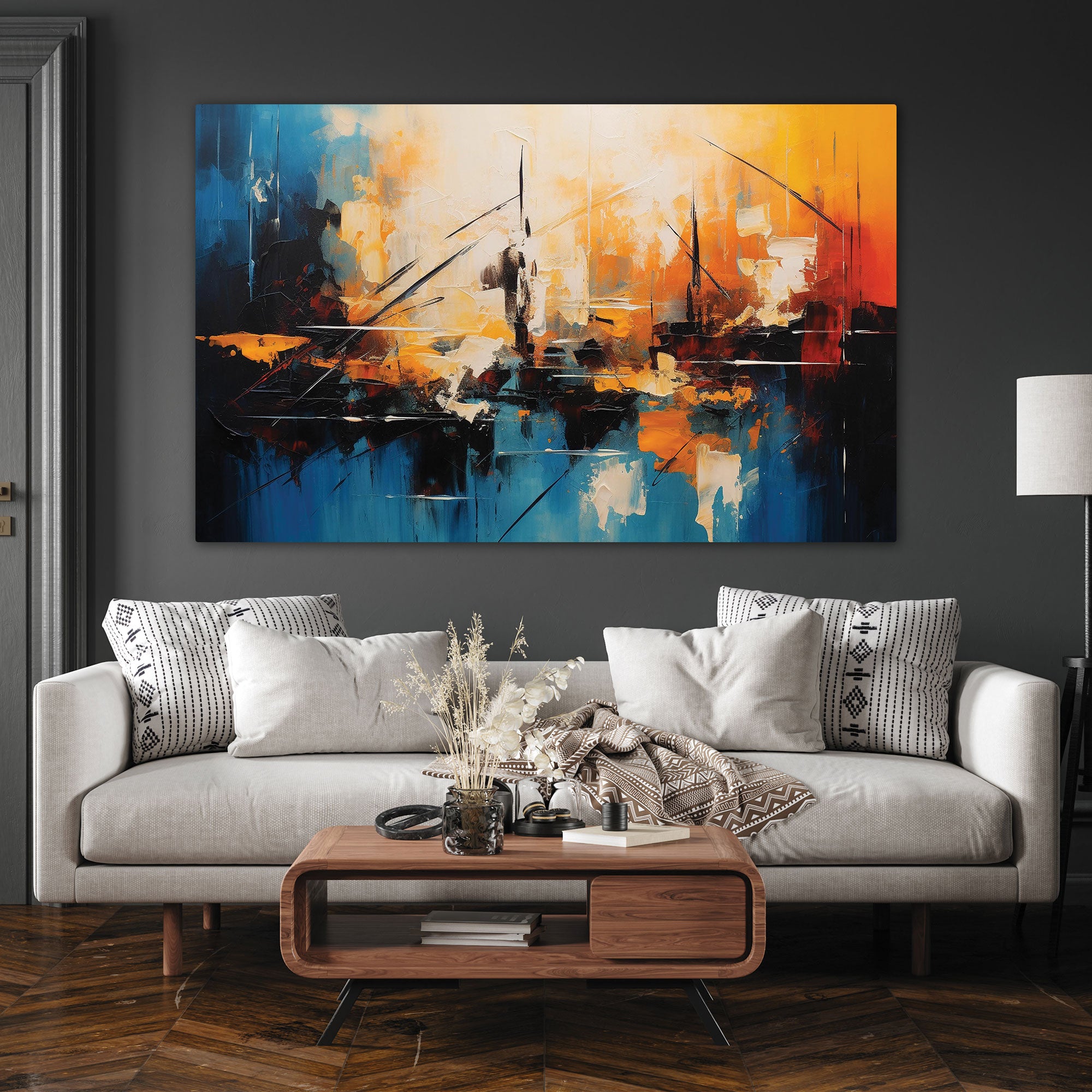 Abstract Canvas painting with frame Big Size Wall Art for living room,Bedroom,Drawing room,Hotels