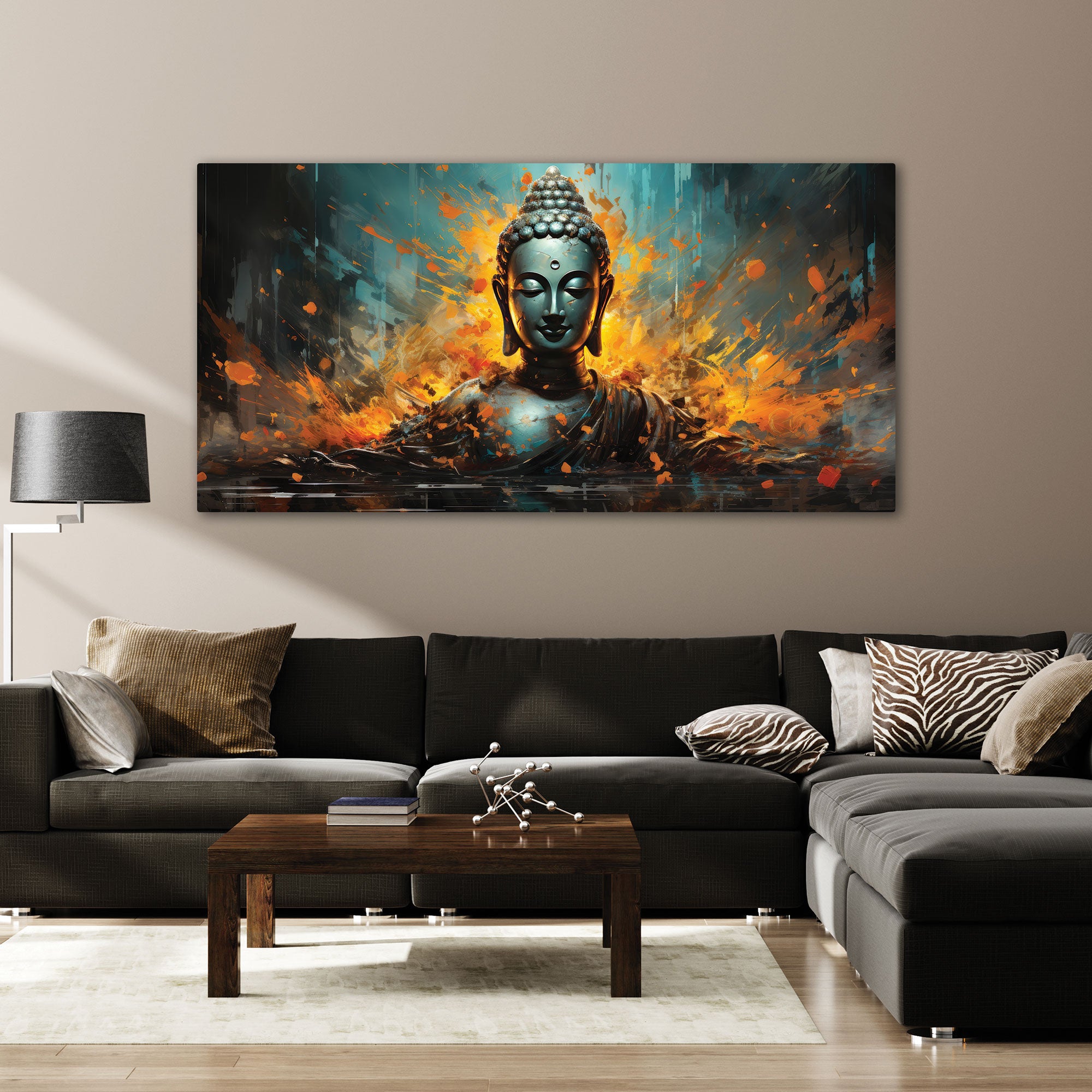 BudhhismAbstract Canvas painting with frame Big Size Wall Art for living room,Bedroom,Drawing room,Hotels