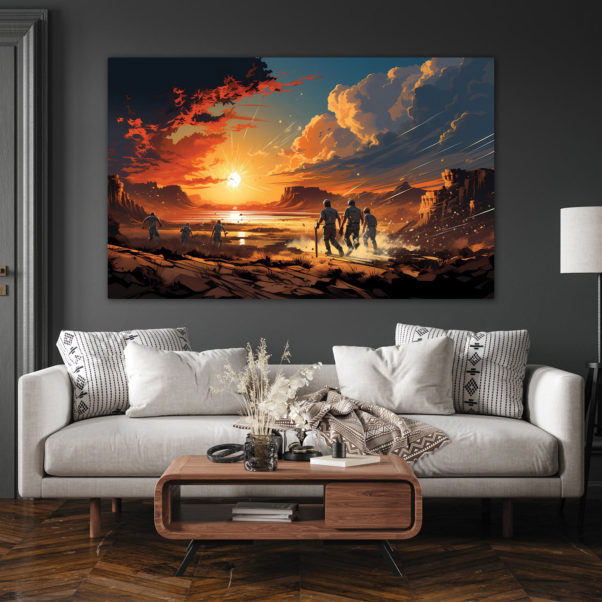 Cricket Canvas painting with frame Big Size Wall Art for living room,Bedroom,Drawing room,Hotels