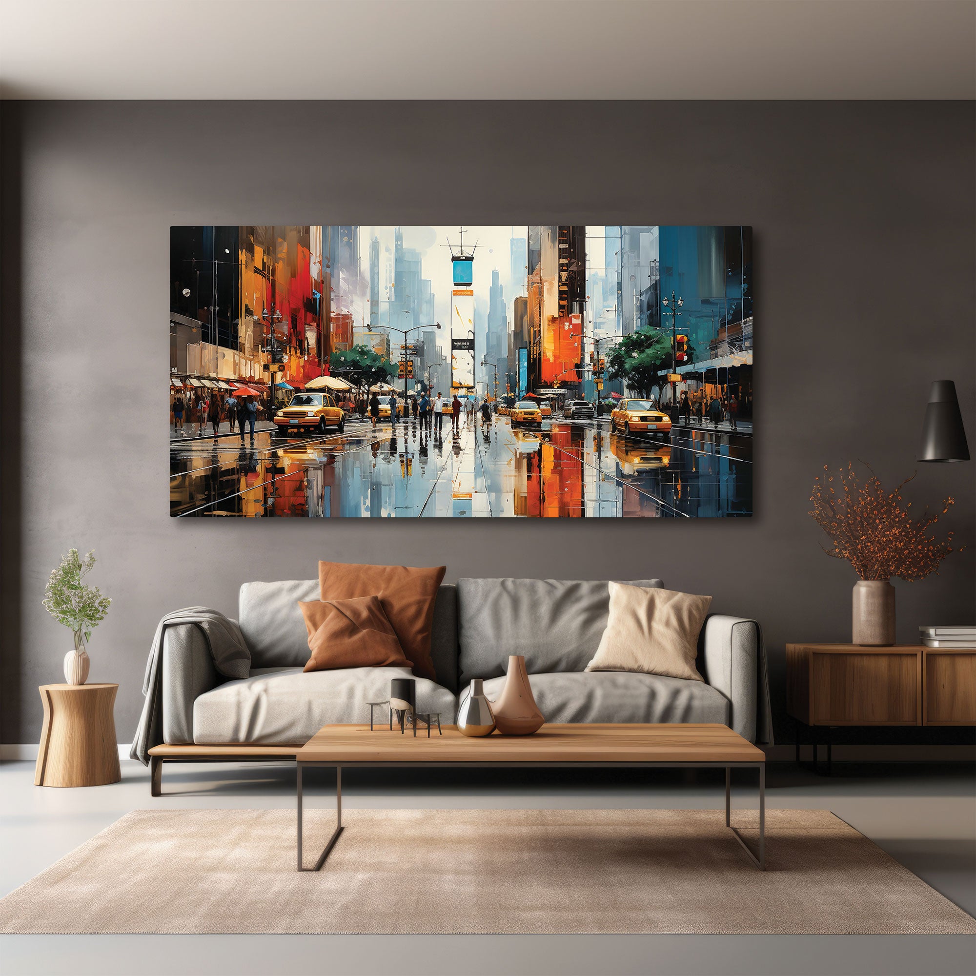 CityAbstract Canvas painting with frame Big Size Wall Art for living room,Bedroom,Drawing room,Hotels