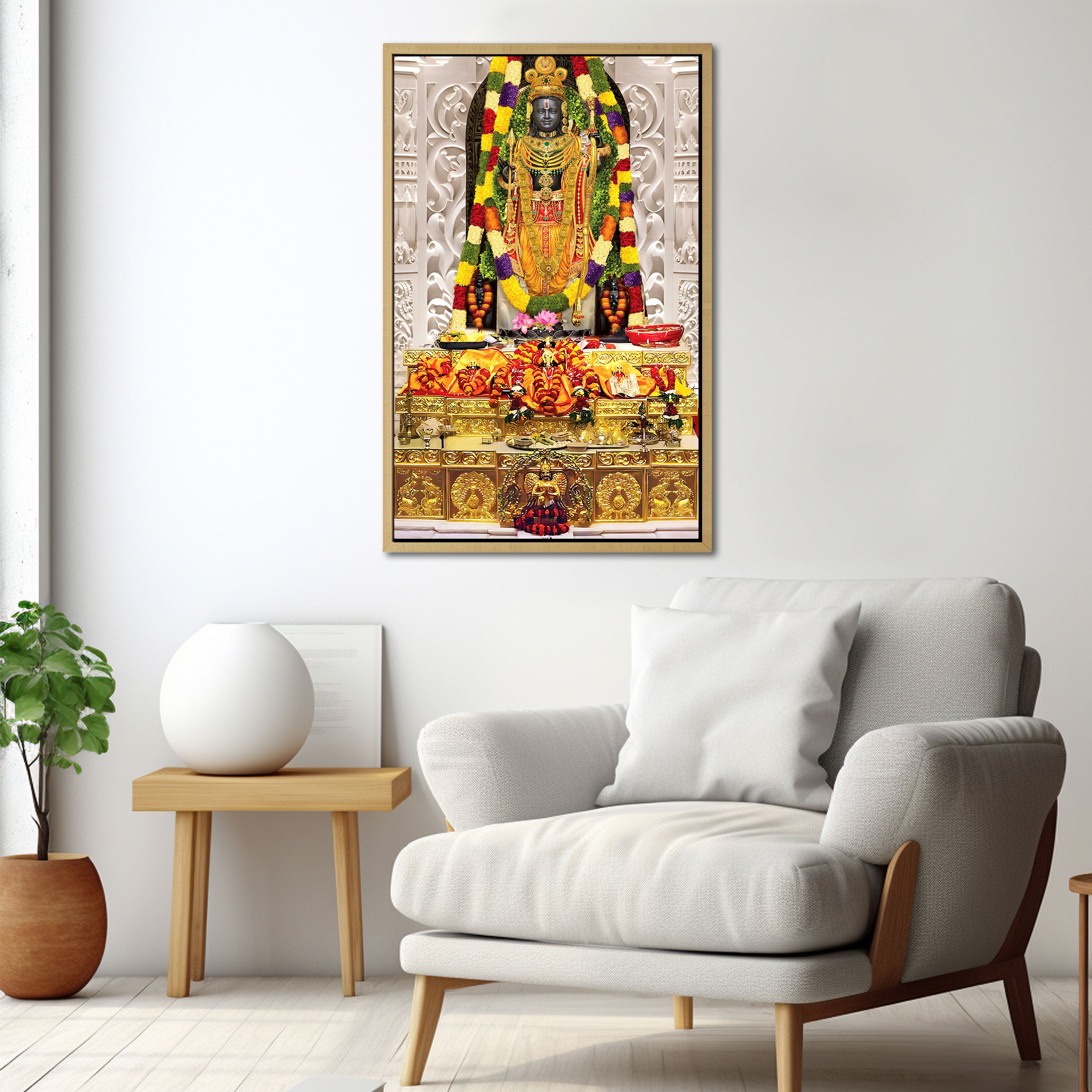 The Castle Decor ramlala canvas/Sparkle painting with frame Big Size Wall Art for living room,Bedroom,Drawing room,Hotels-Wooden Framed-Digital Painting