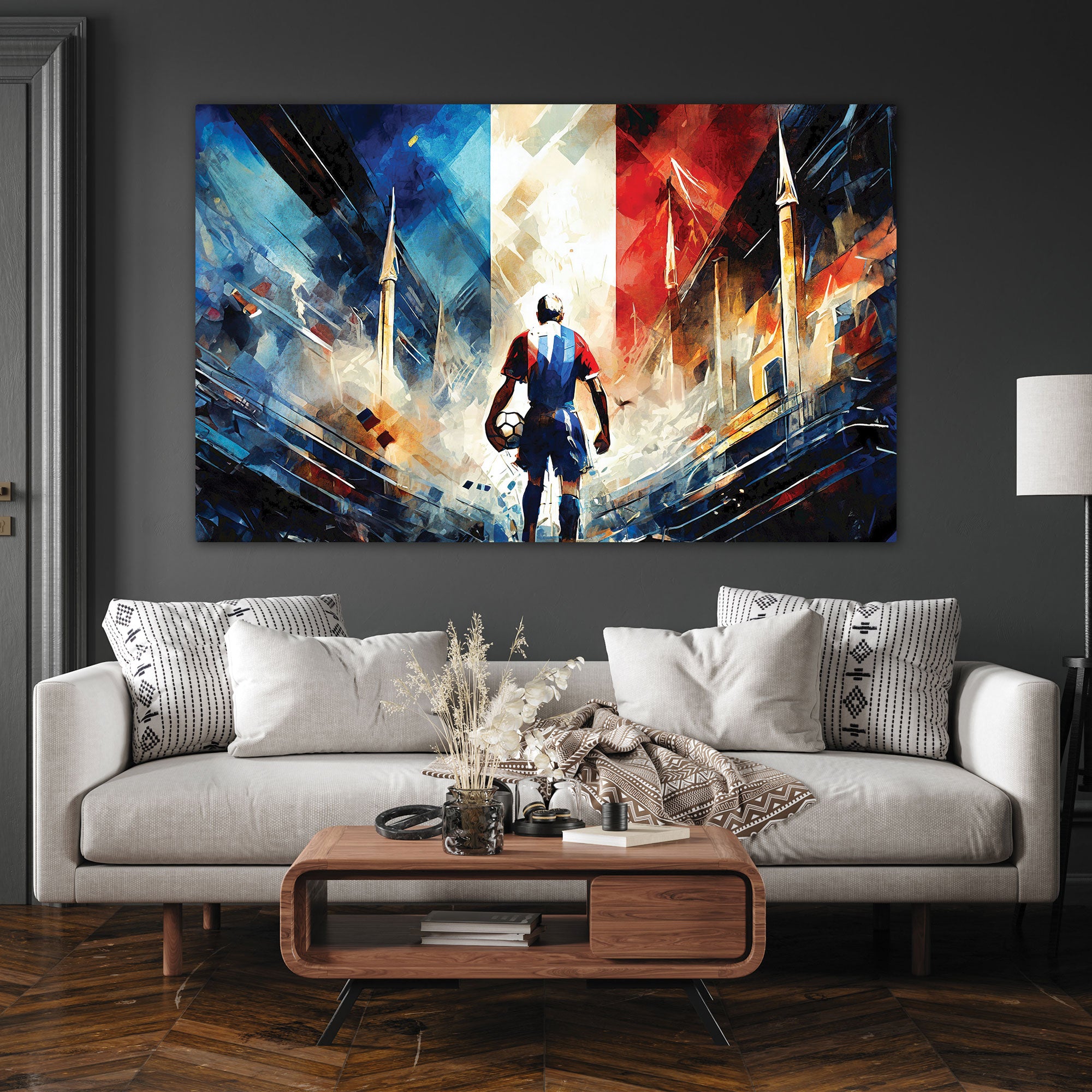Football Abstract Canvas painting with frame Big Size Wall Art for living room,Bedroom,Drawing room,Hotels