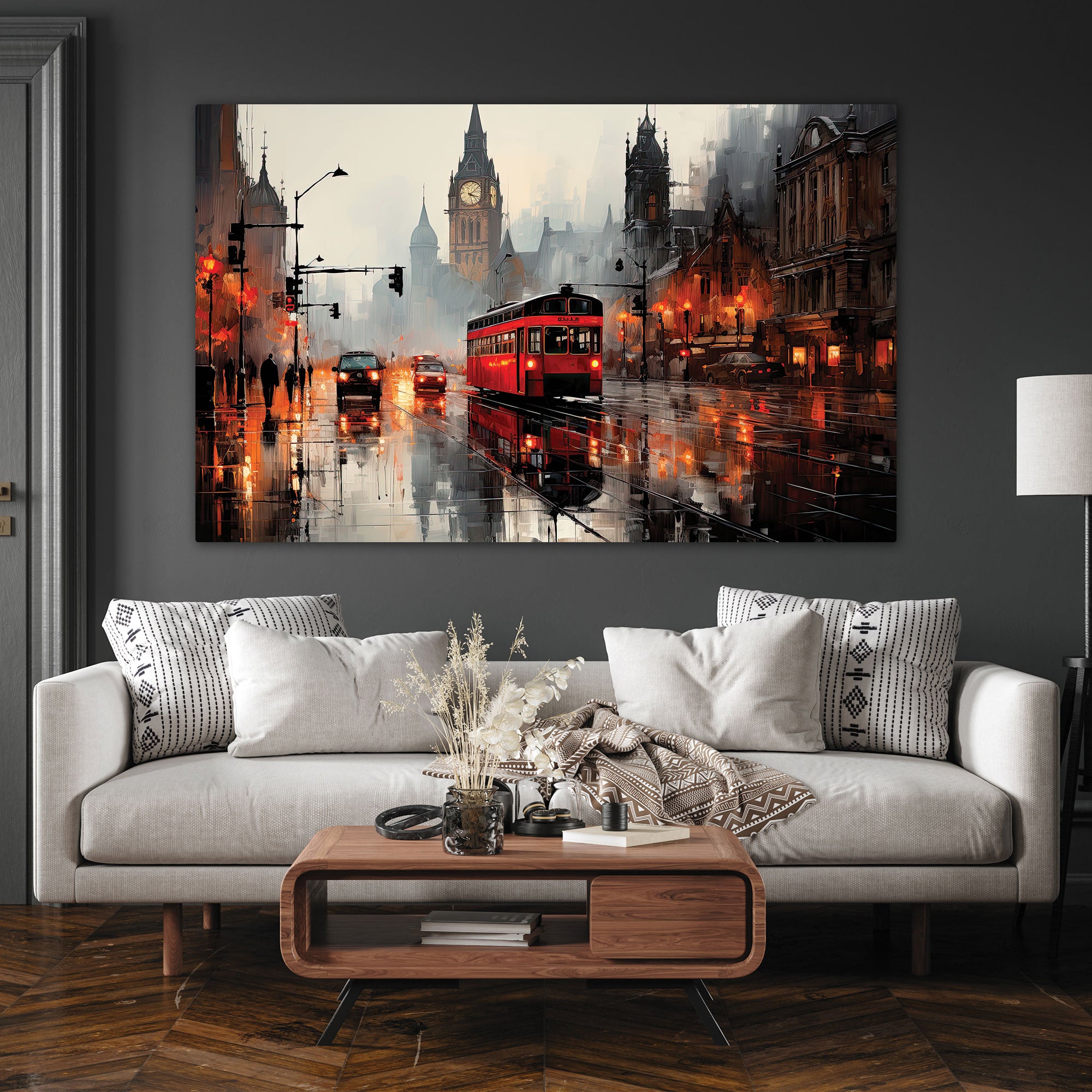Vintage trainAbstract Canvas painting with frame Big Size Wall Art for living room,Bedroom,Drawing room,Hotels