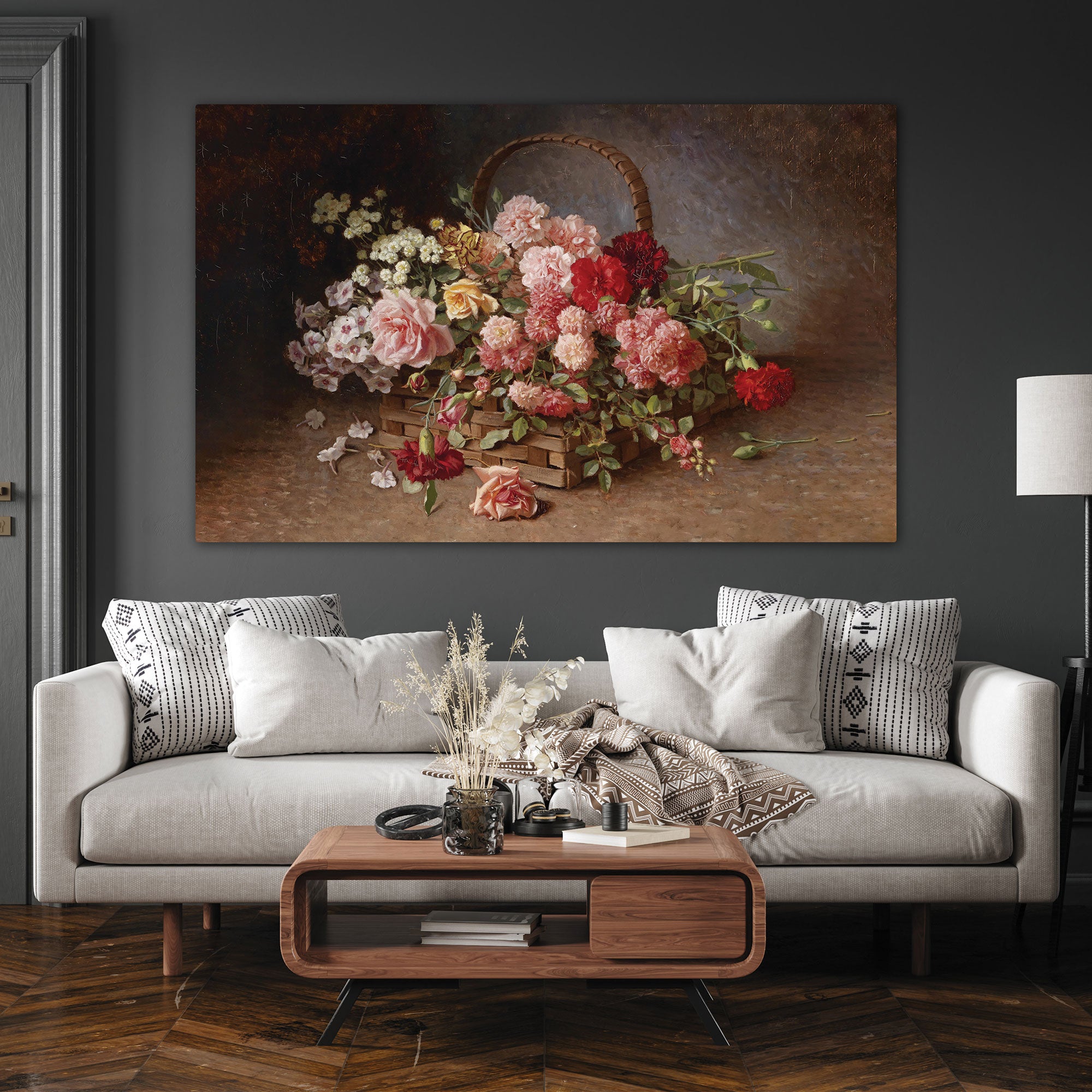 FlowersAbstract Canvas painting with frame Big Size Wall Art for living room,Bedroom,Drawing room,Hotels
