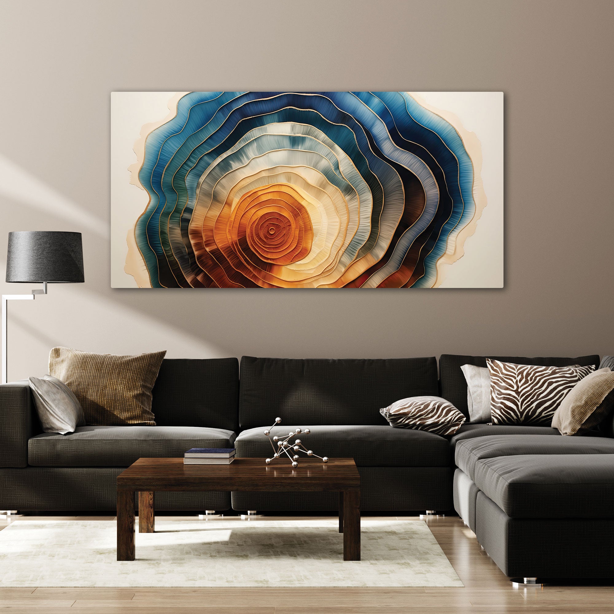 Wooden touchAbstract Multicolour facce Canvas painting with frame Big Size Wall Art for living room,Bedroom,Drawing room,Hotels